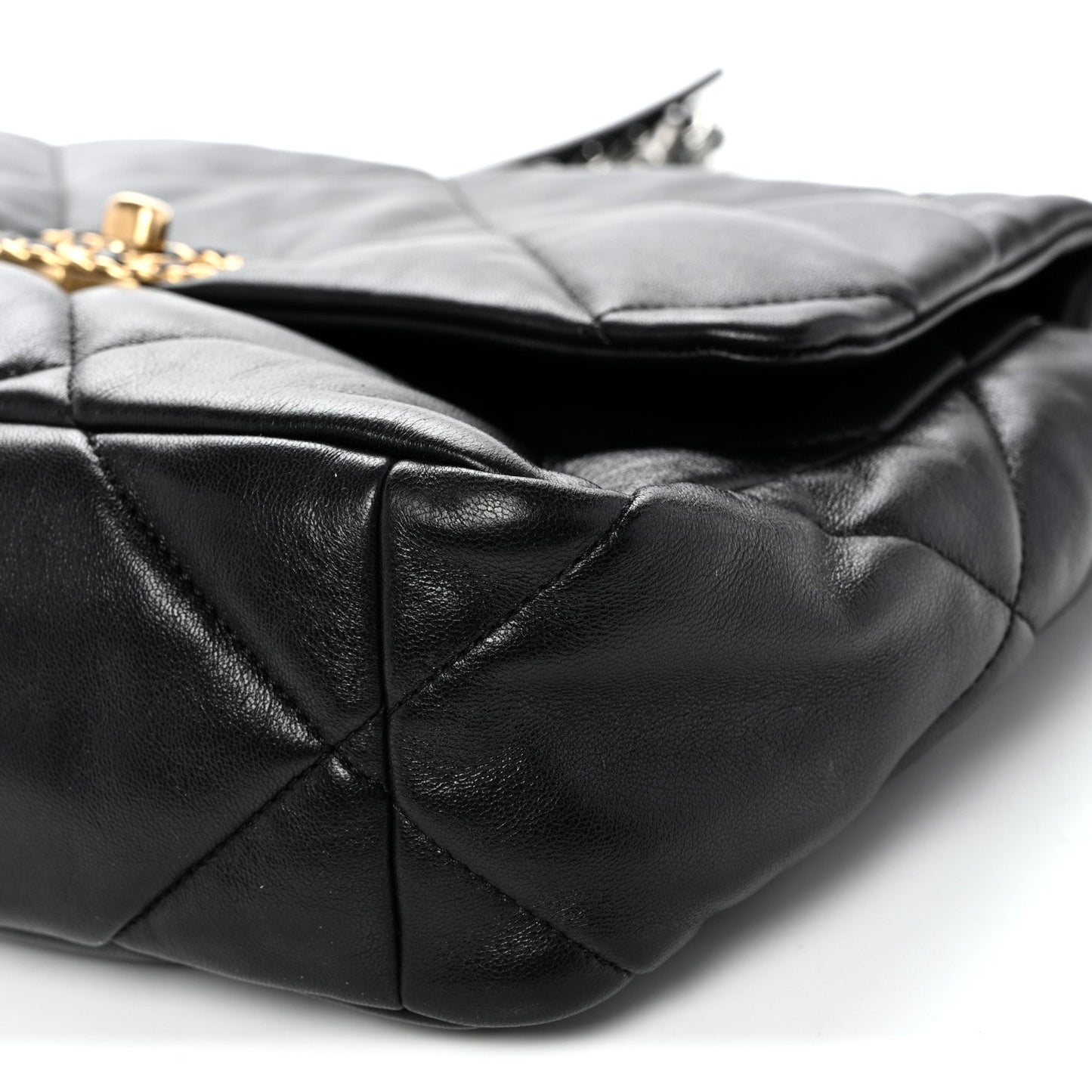 Lambskin Quilted Large Chanel 19 Flap Black