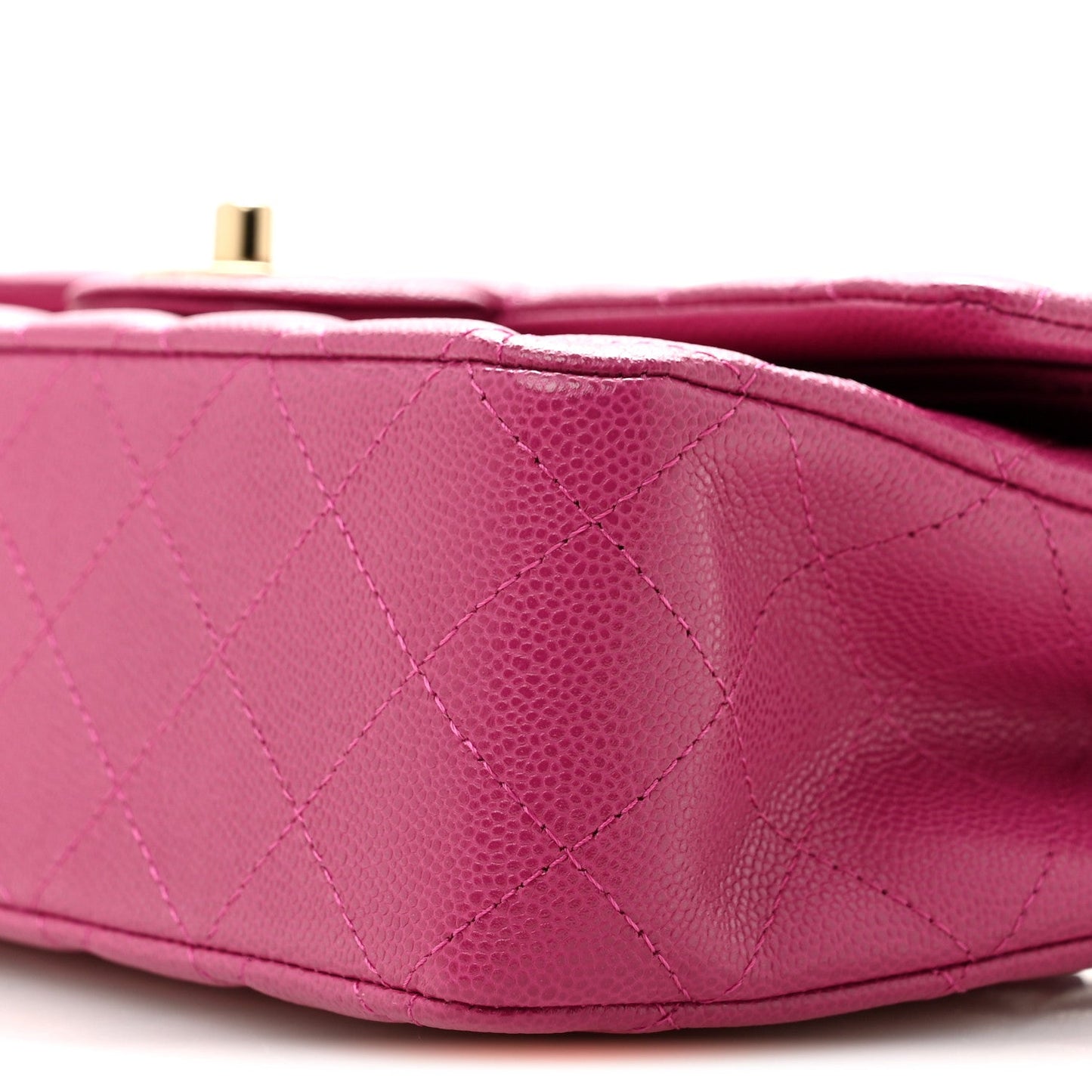 Caviar Quilted Medium Double Flap Purple