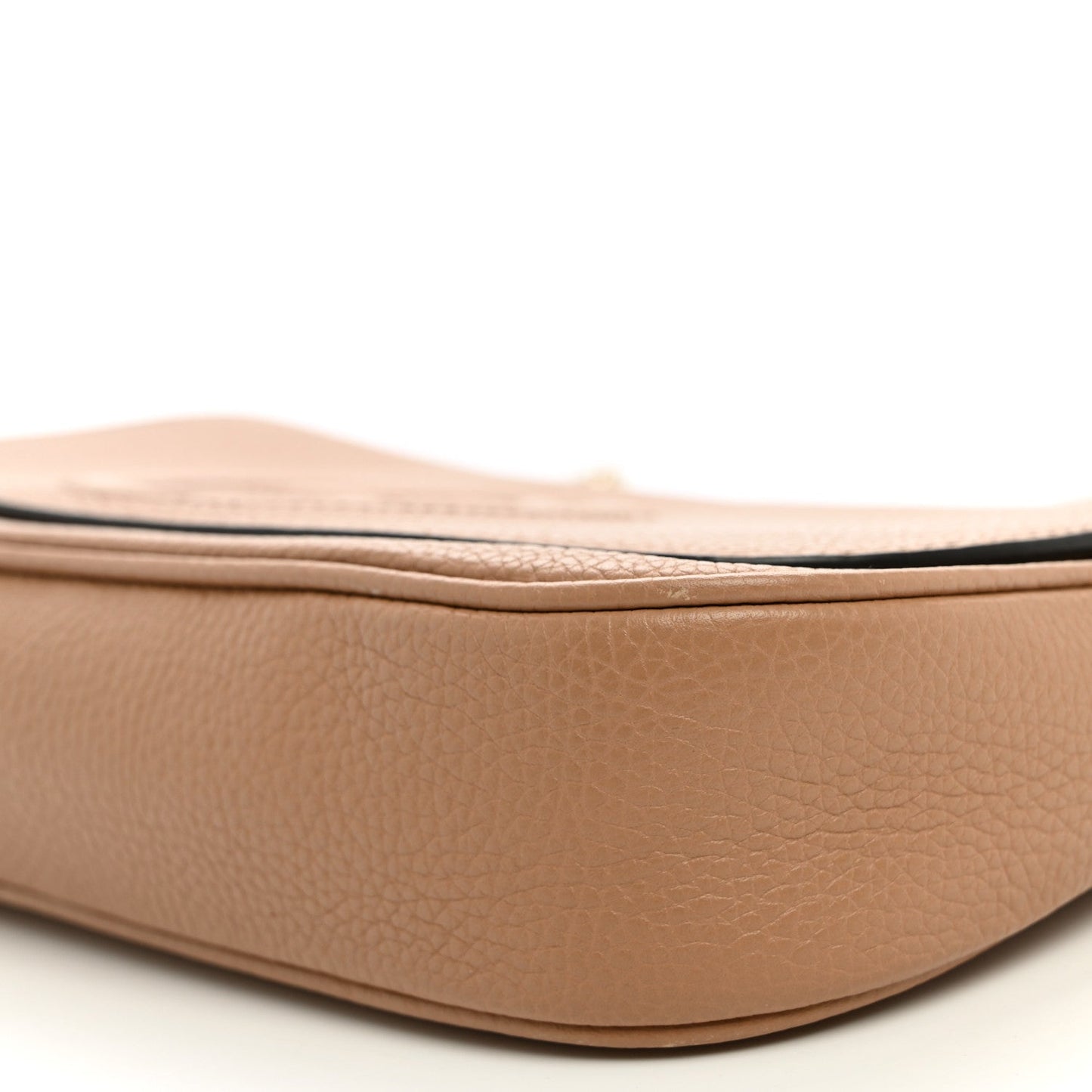 Pebbled Calfskin Medium Soho Flap Crossbody Camelia