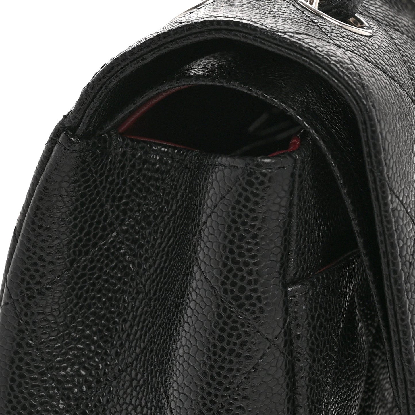 Caviar Quilted Jumbo Double Flap Black
