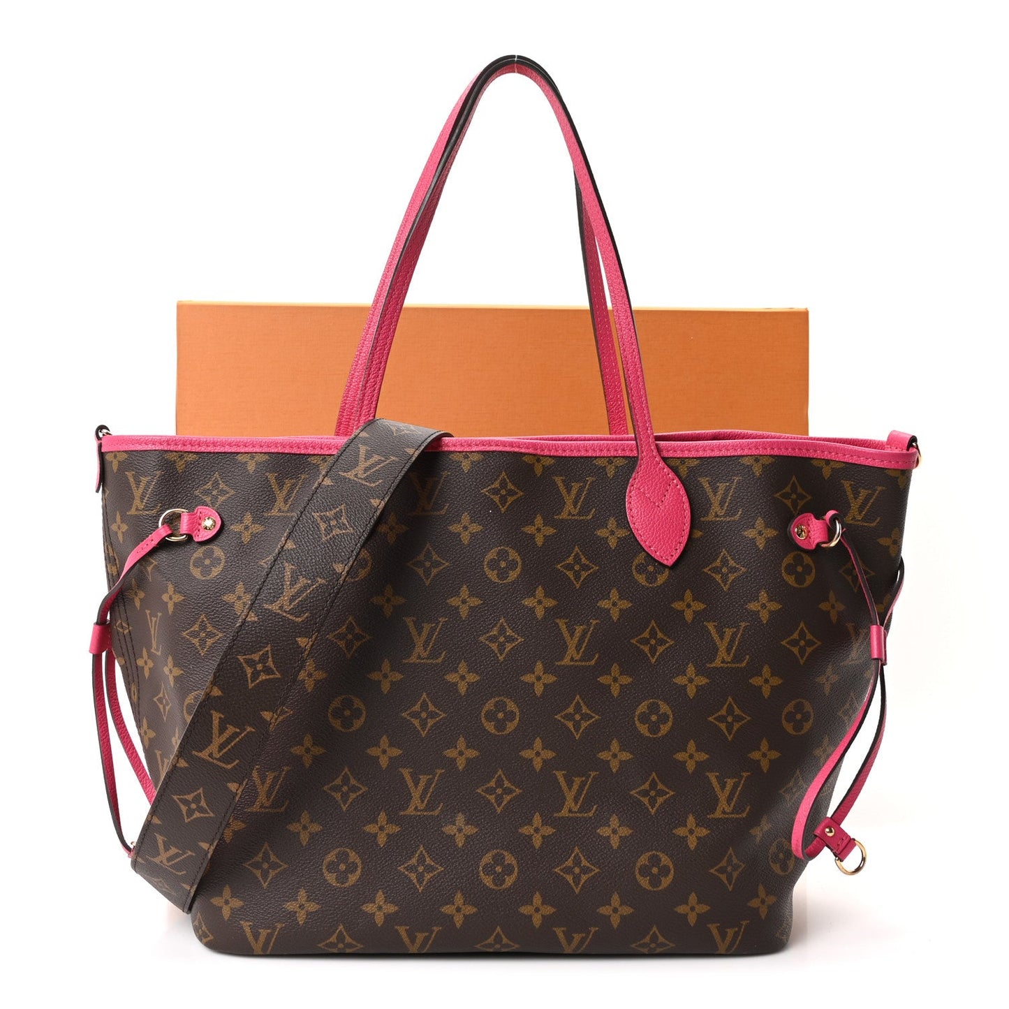 Monogram Inside Out Neverfull Bandouliere MM Rose Pondichery