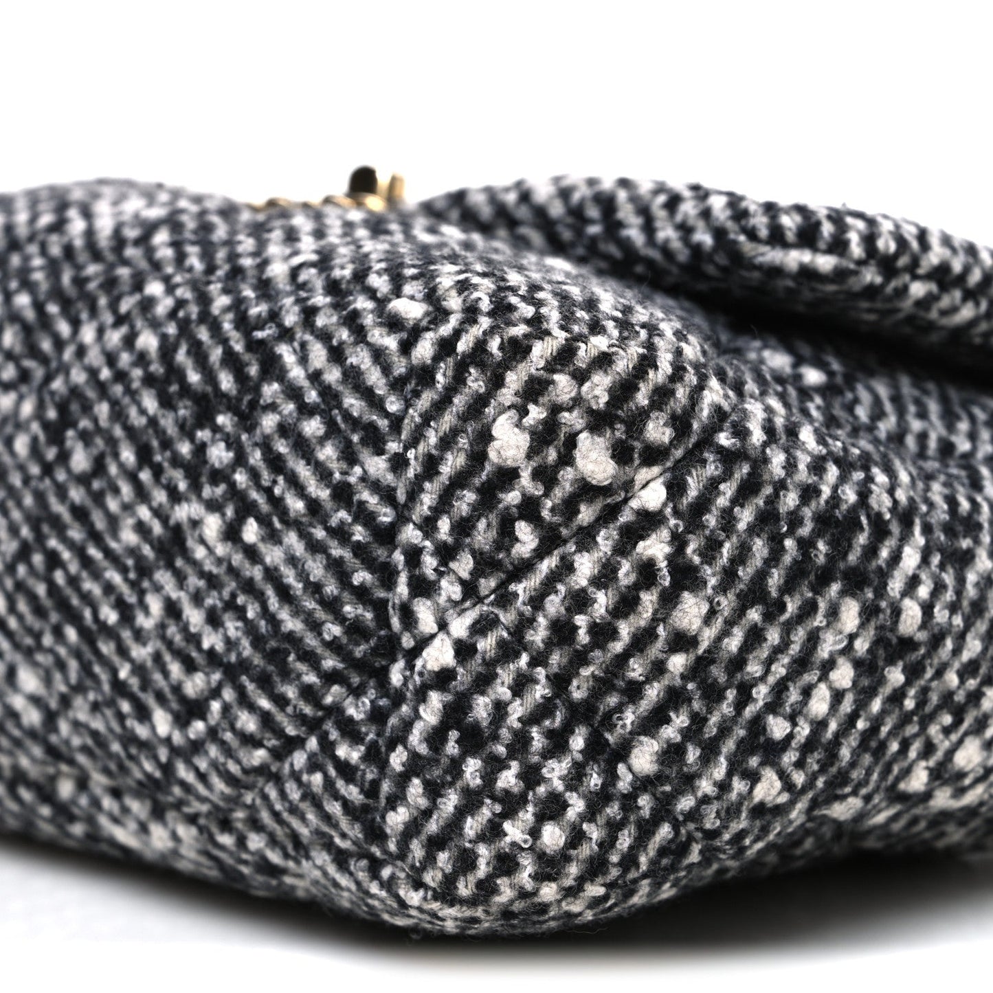 Tweed Quilted Medium Chanel 19 Flap Grey