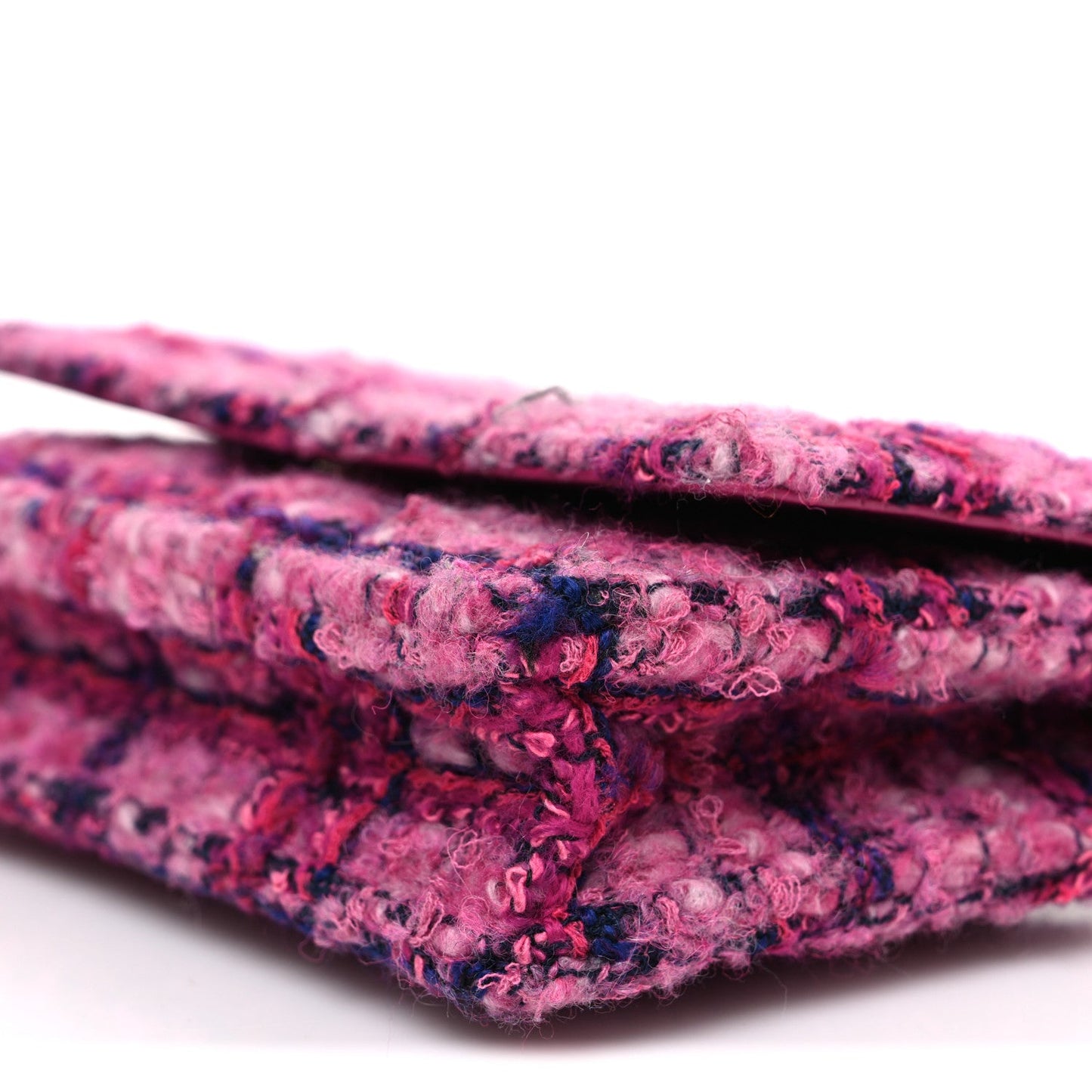 Tweed Quilted Wallet On Chain WOC Fuchsia Purple