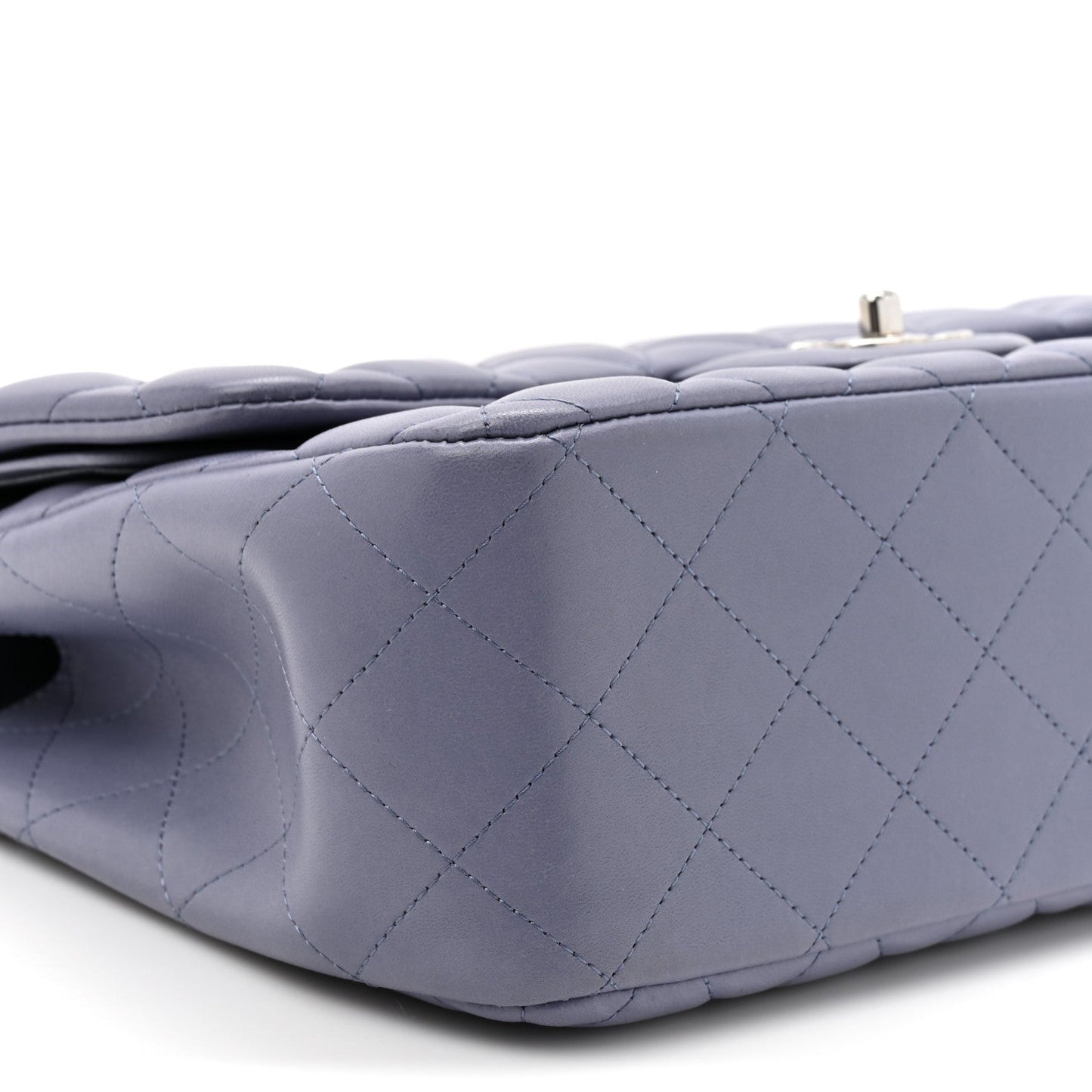 Lambskin Quilted Jumbo Double Flap Light Purple