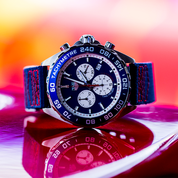 Tag Heuer Formula 1 Redbull Edition Chronograph Blue Dial Blue NATO Strap Watch for Men - CAZ1018.FC8213