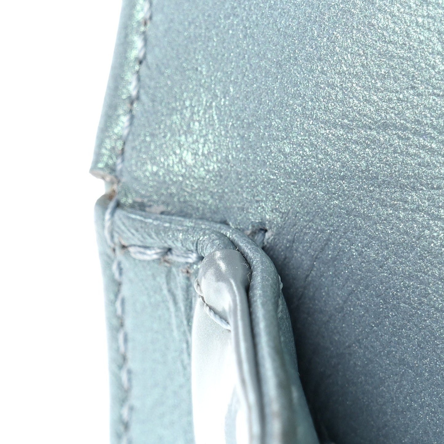 Iridescent Patent Calfskin Quilted Medium Boy Flap Light Blue