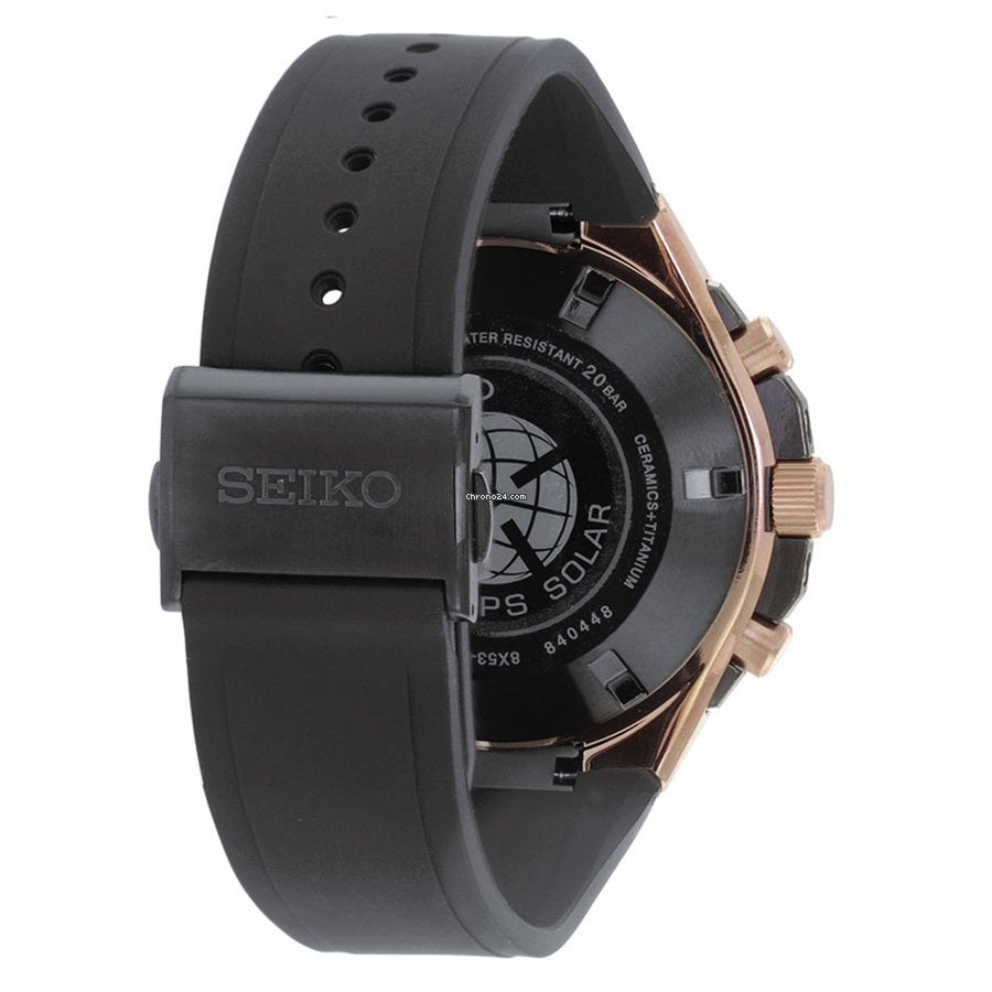 Seiko Men's SSE170J1 Astron GPS Solar Black Dial Watch