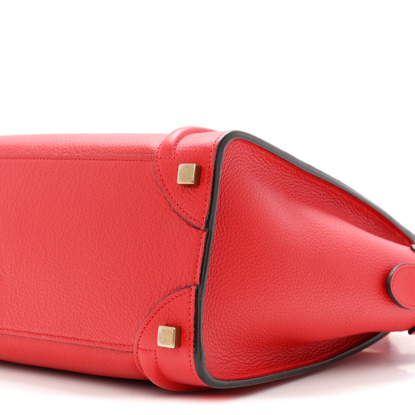 Drummed Calfskin Micro Luggage Coquelicot