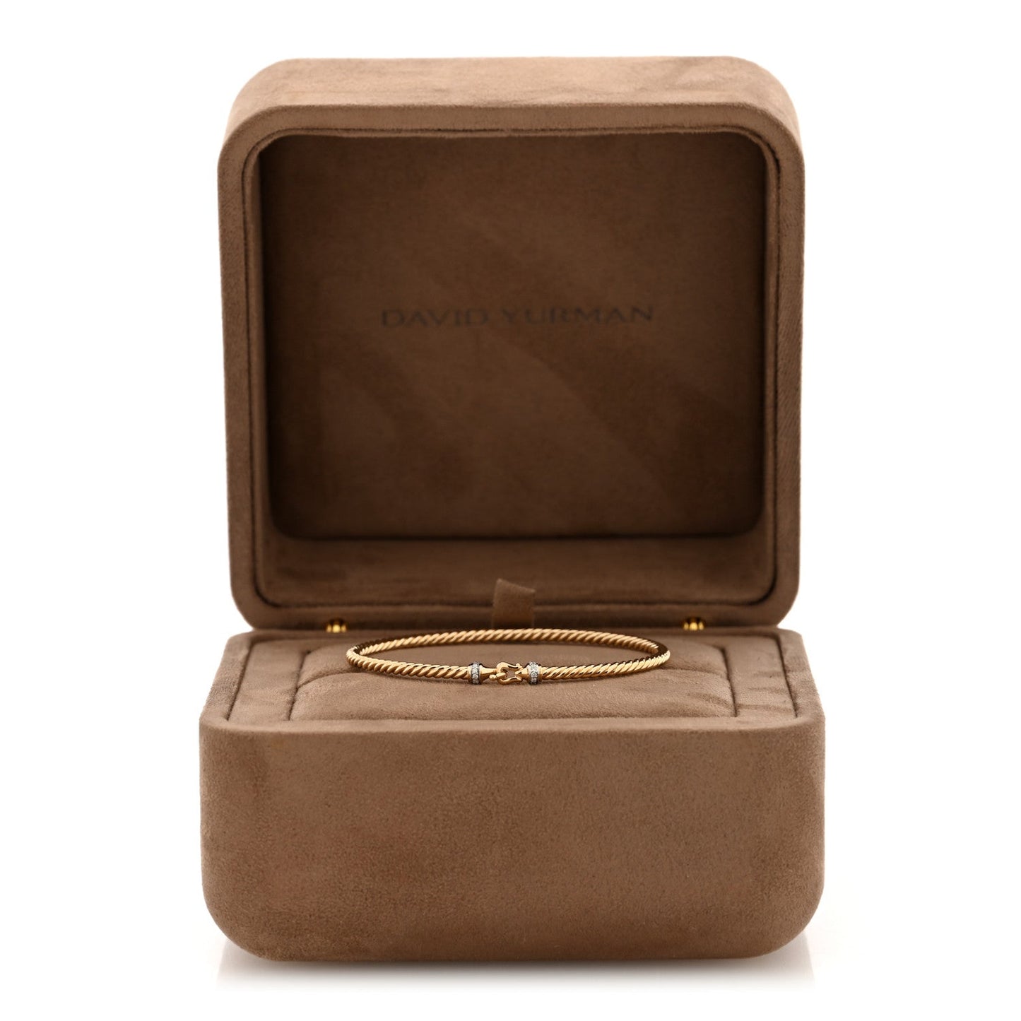 18K Yellow Gold Diamond 2.6mm Cable Collectibles Buckle Bracelet