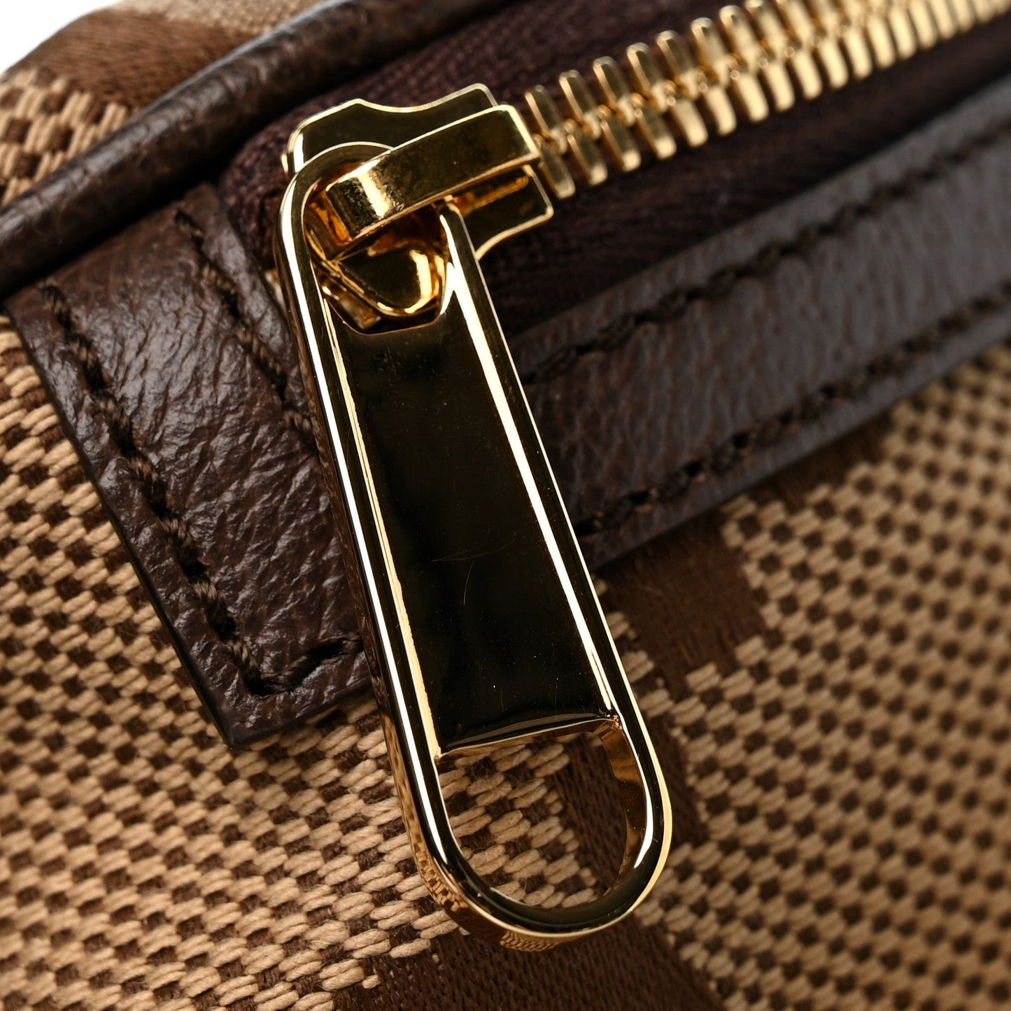 Monogram Jumbo GG Textured Dollar Calfskin Web Belt Bag Camel Ebony New Acero