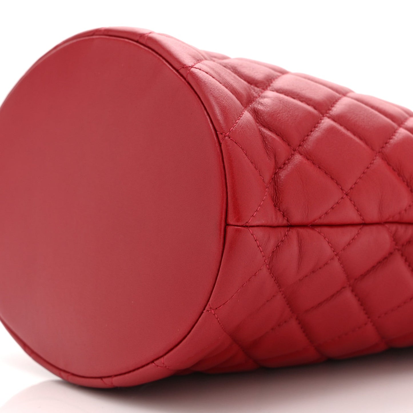 Calfskin Quilted Boy Bucket Bag Red