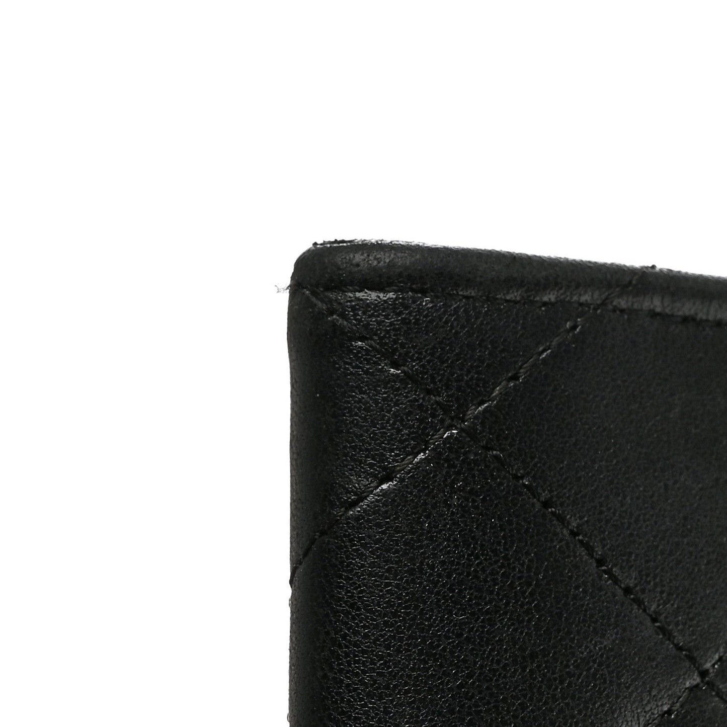 Lambskin Quilted Medium Flap Wallet Black