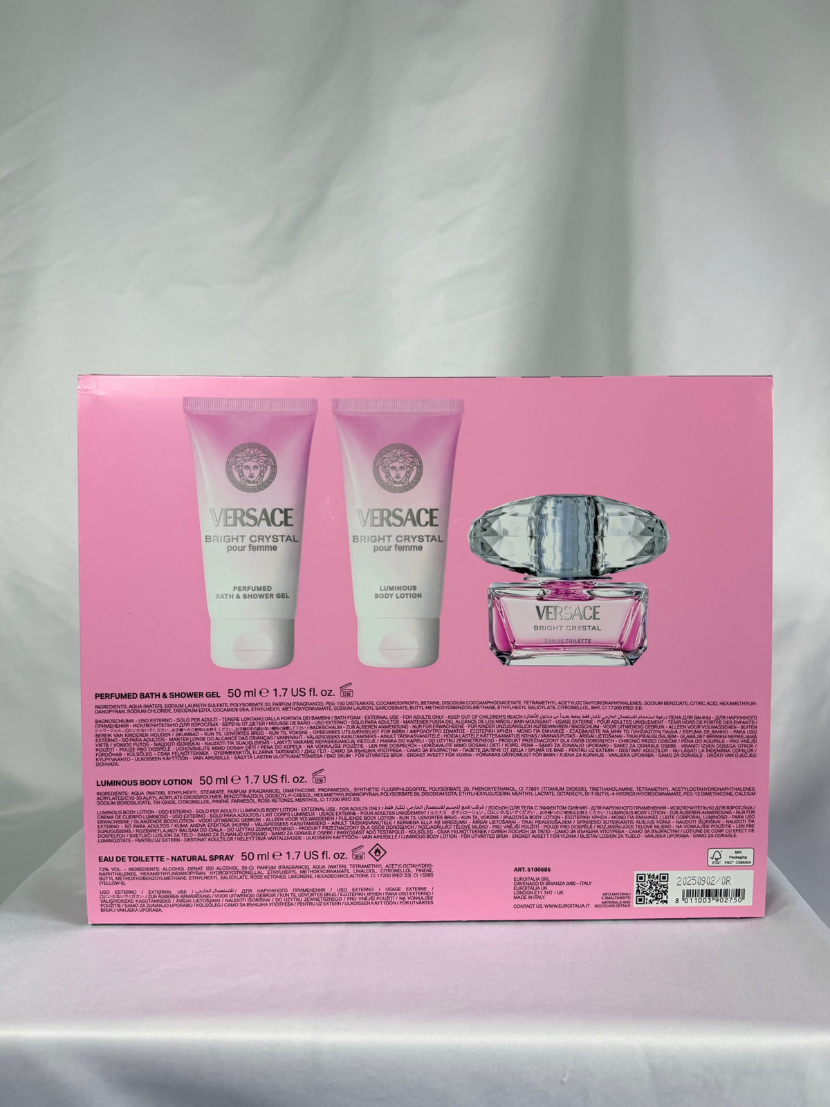 Versace Bright Crystal 50ml Eau de Toilette Gift Set