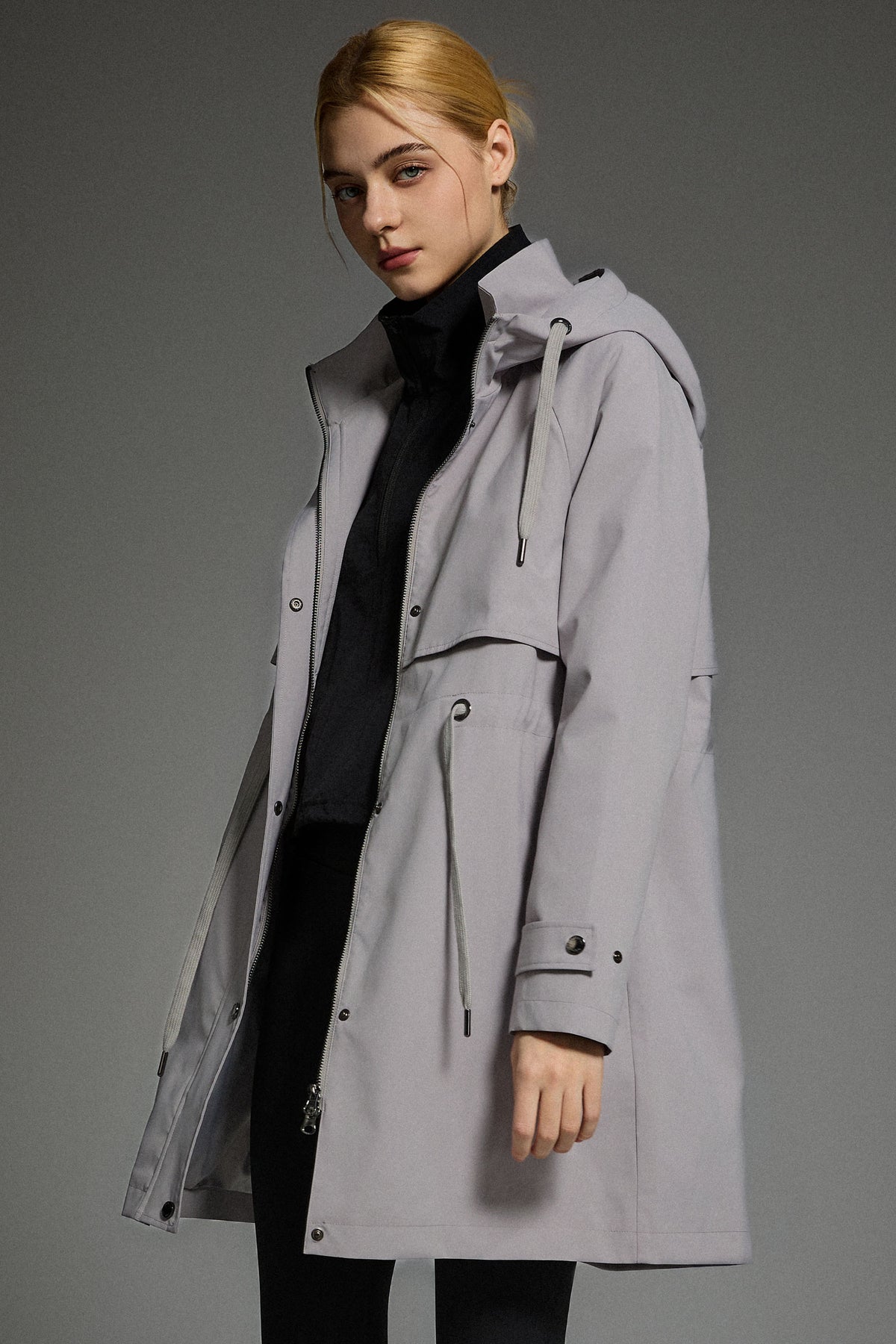 Long Hooded Windbreaker