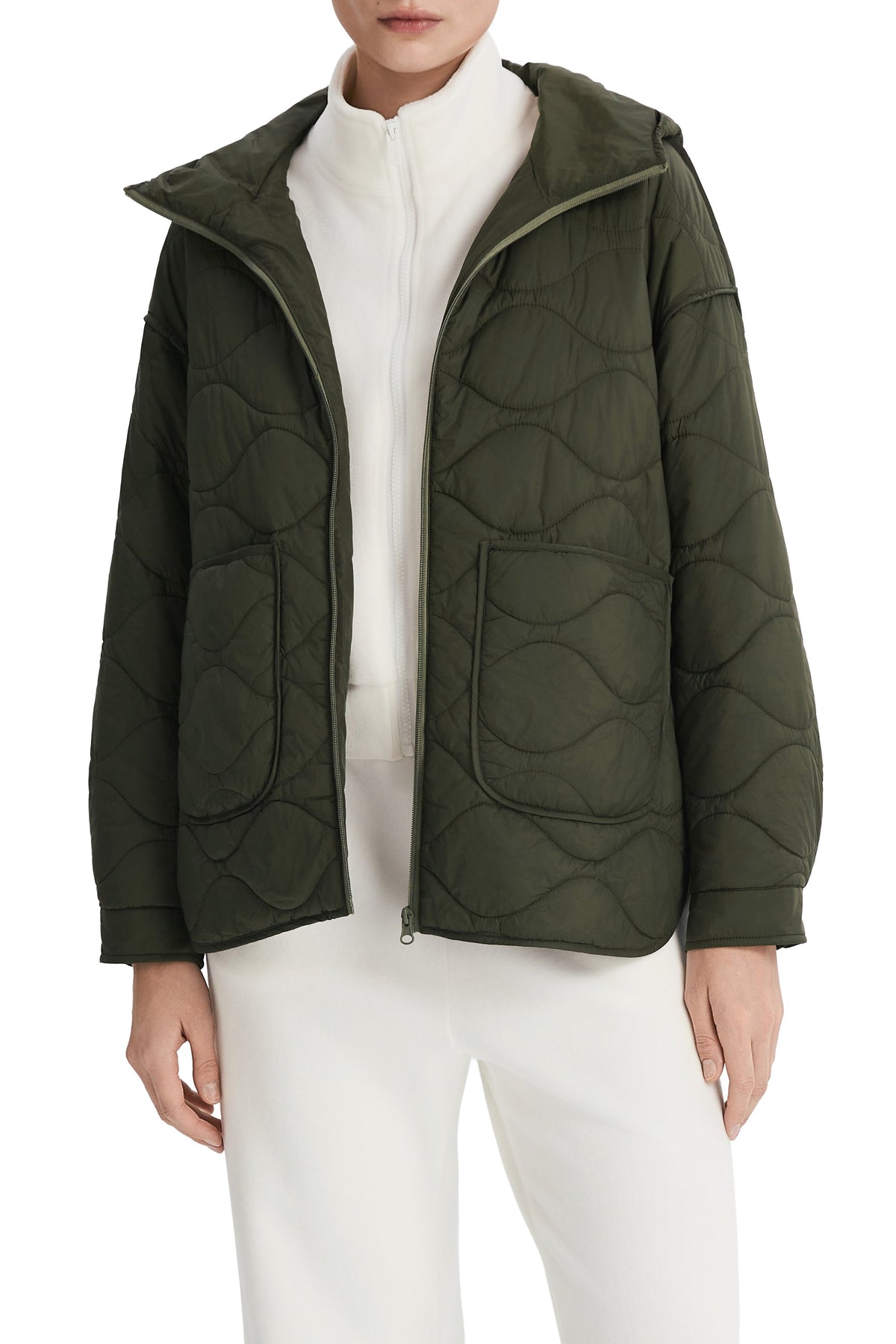 Oversized Quilted Hooded Drop-Shoulder Jacket