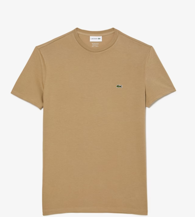 LACOSTE Regular fit CREW NECK T-SHIRT Men’s -BEIGE