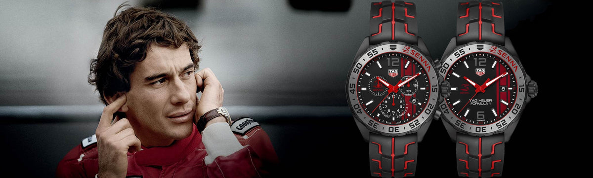 Tag Heuer Formula 1 Ayrton Senna Limited Edition Black Dial Two Tone Rubber Strap Watch for Men - CAZ1019.FT8027
