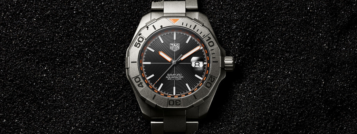 Tag Heuer Aquaracer Calibre 5 Bamford Limited Edition Black Dial Grey Steel Strap Watch for Men - WAY208C.FC6383