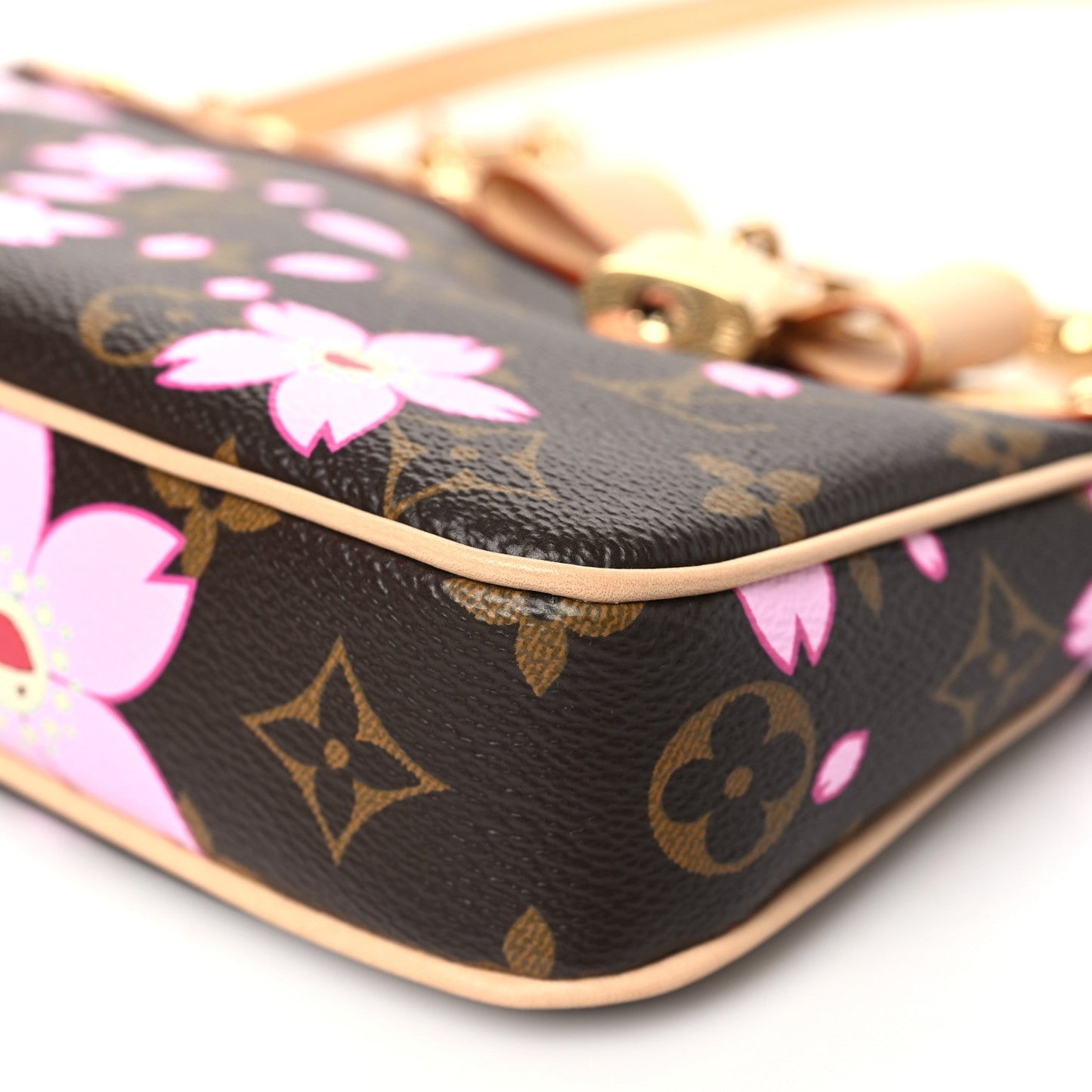 LV X TM Monogram Cherry Blossom Pochette Accessories Sakura Brown