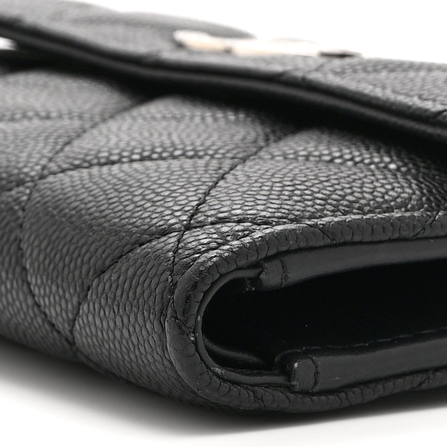 Caviar Quilted Coco Chanel CC Medium Flap Wallet Black