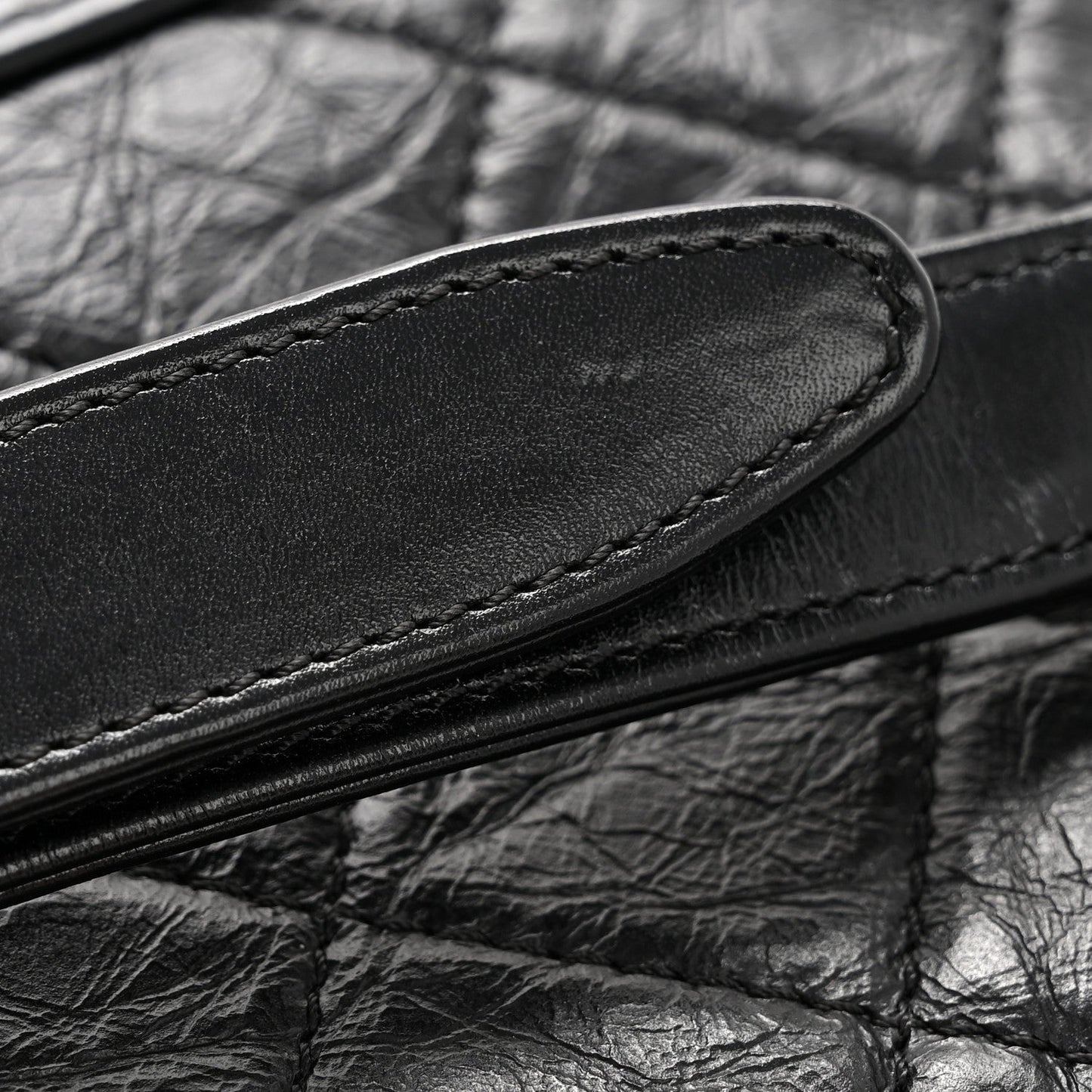 Aged Calfskin Quilted Small Gabrielle Hobo Black