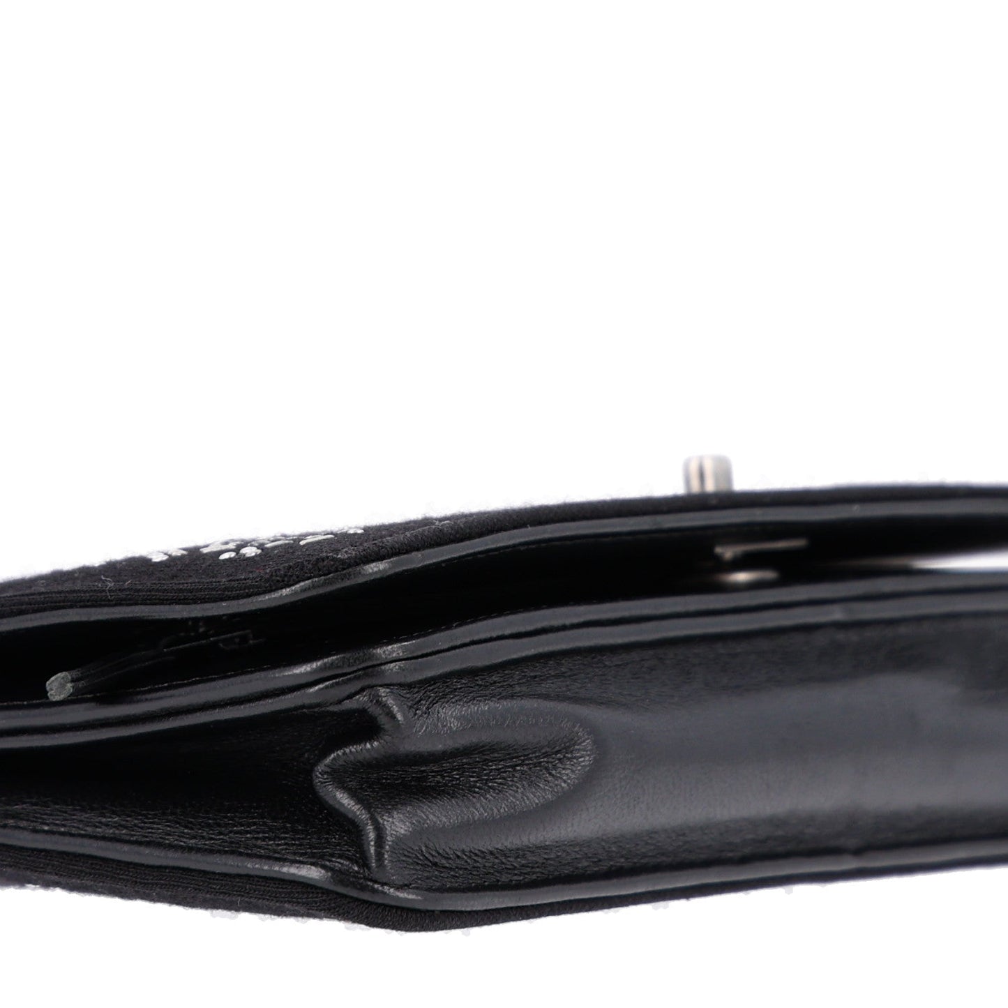 Lambskin Embellished Quilted Wallet On Chain WOC Black