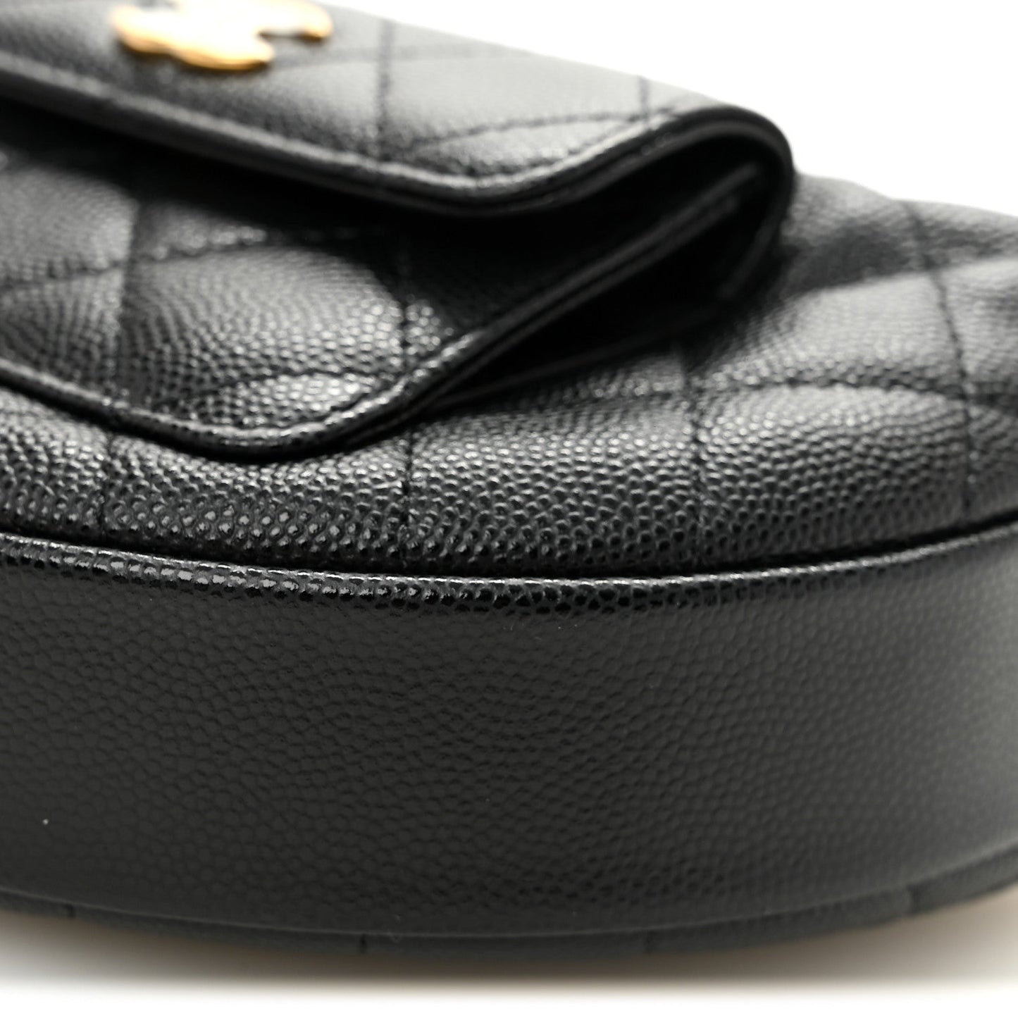 Caviar Quilted Polly Pocket Pouch Hobo Black