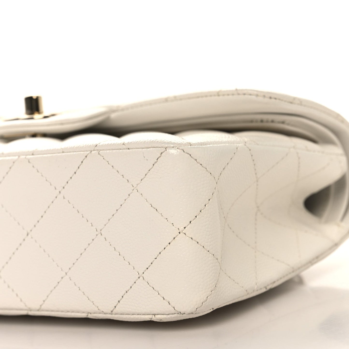 Caviar Quilted Small Double Flap White