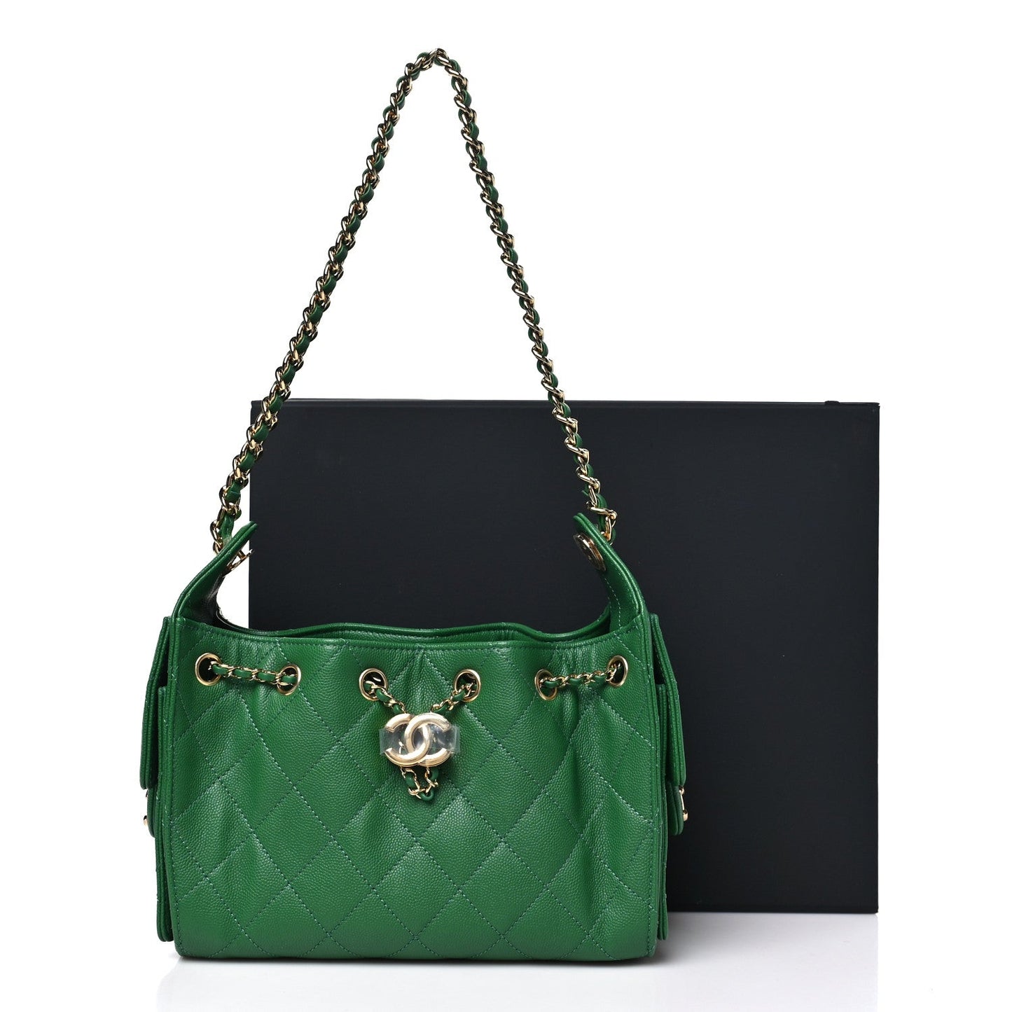 Caviar Quilted Mini Chanel 25 Handbag Green
