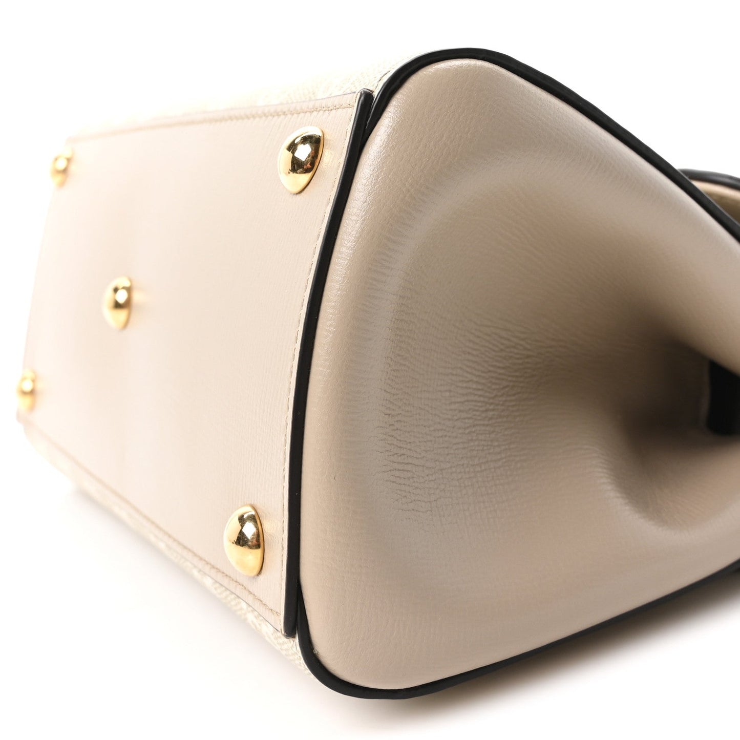GG Supreme Monogram Azalea Calfskin Mini Horsebit 1955 Top Handle Flap Bag Beige Mystic White Oatmeal