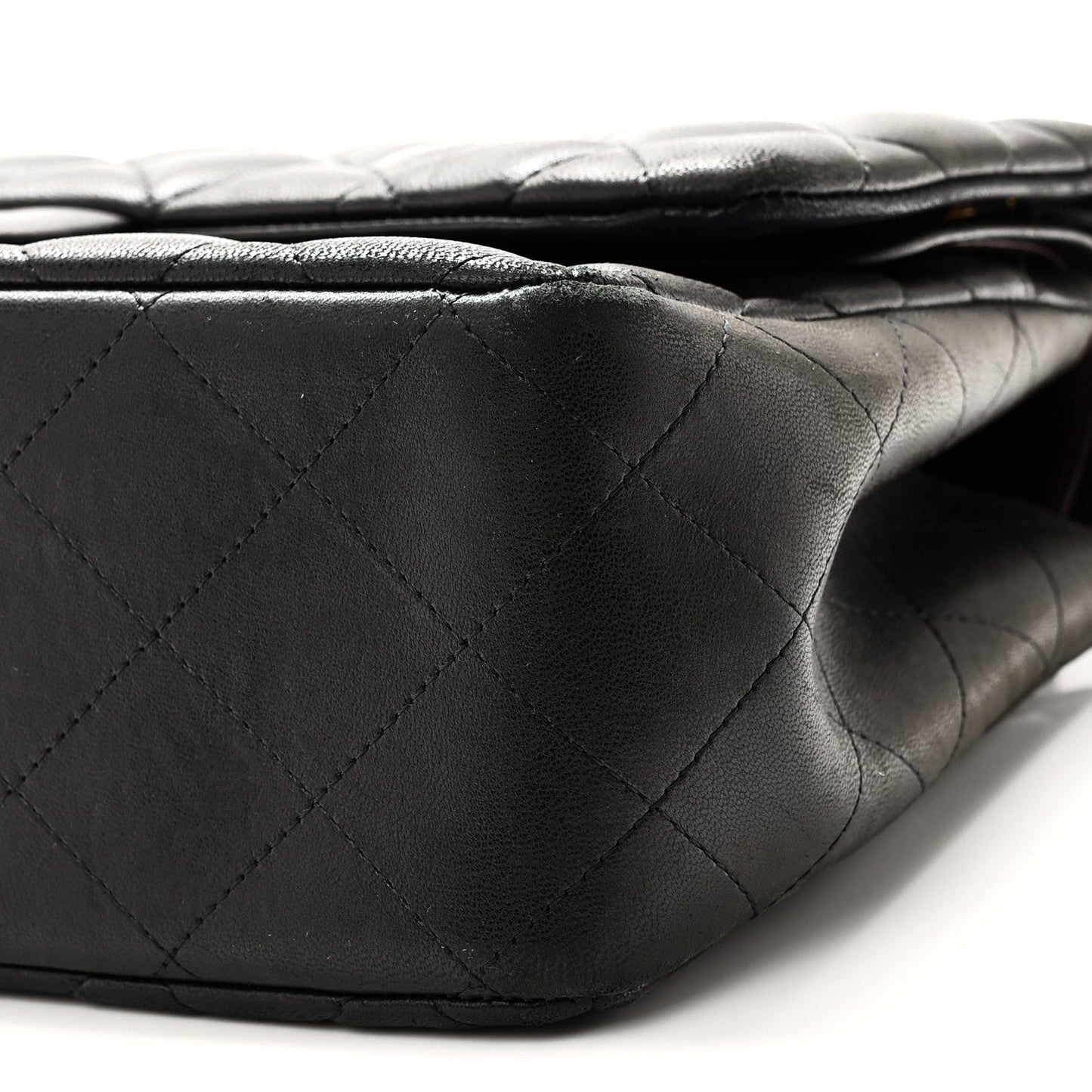 Lambskin Quilted Jumbo Double Flap Black