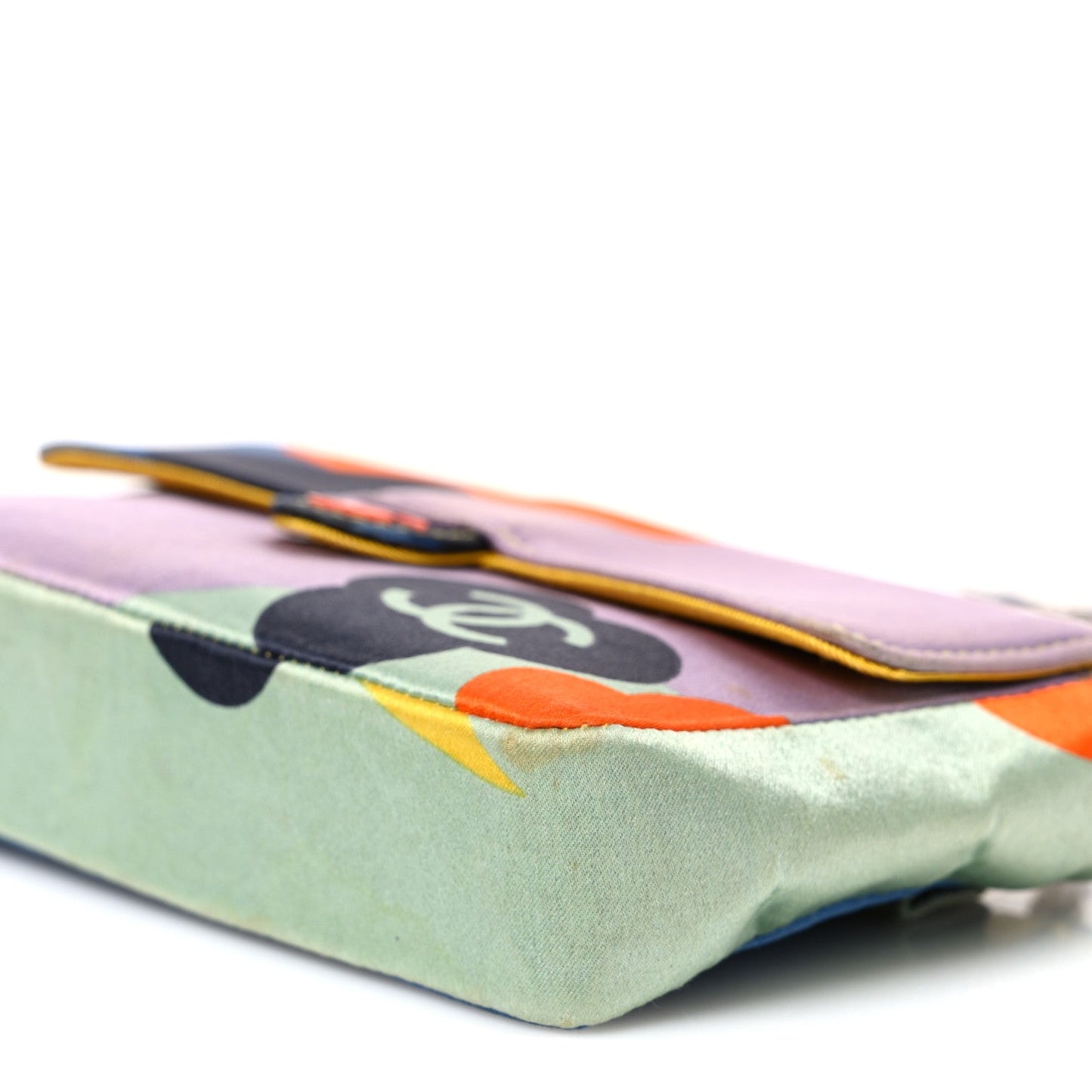 Satin Convertible Mini Flap Blue Multicolor