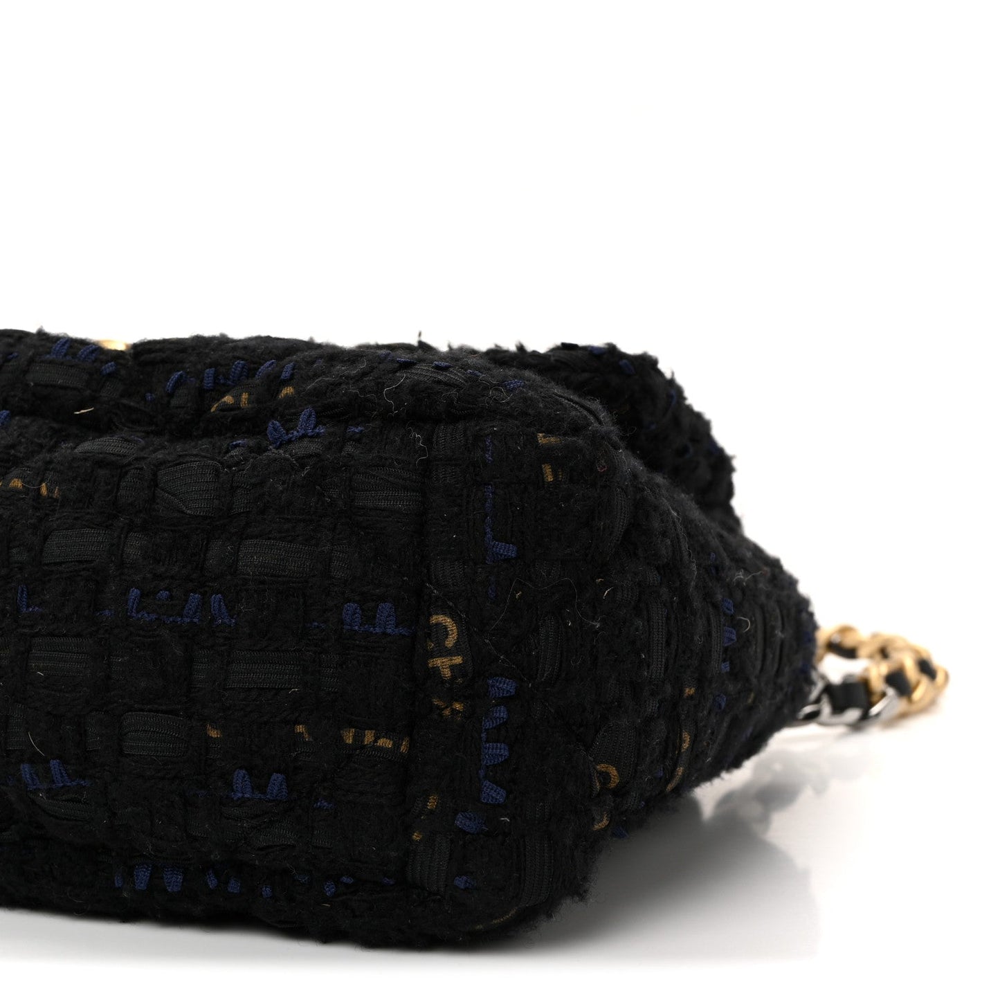 Tweed Quilted Medium Chanel 19 Flap Navy Blue Black