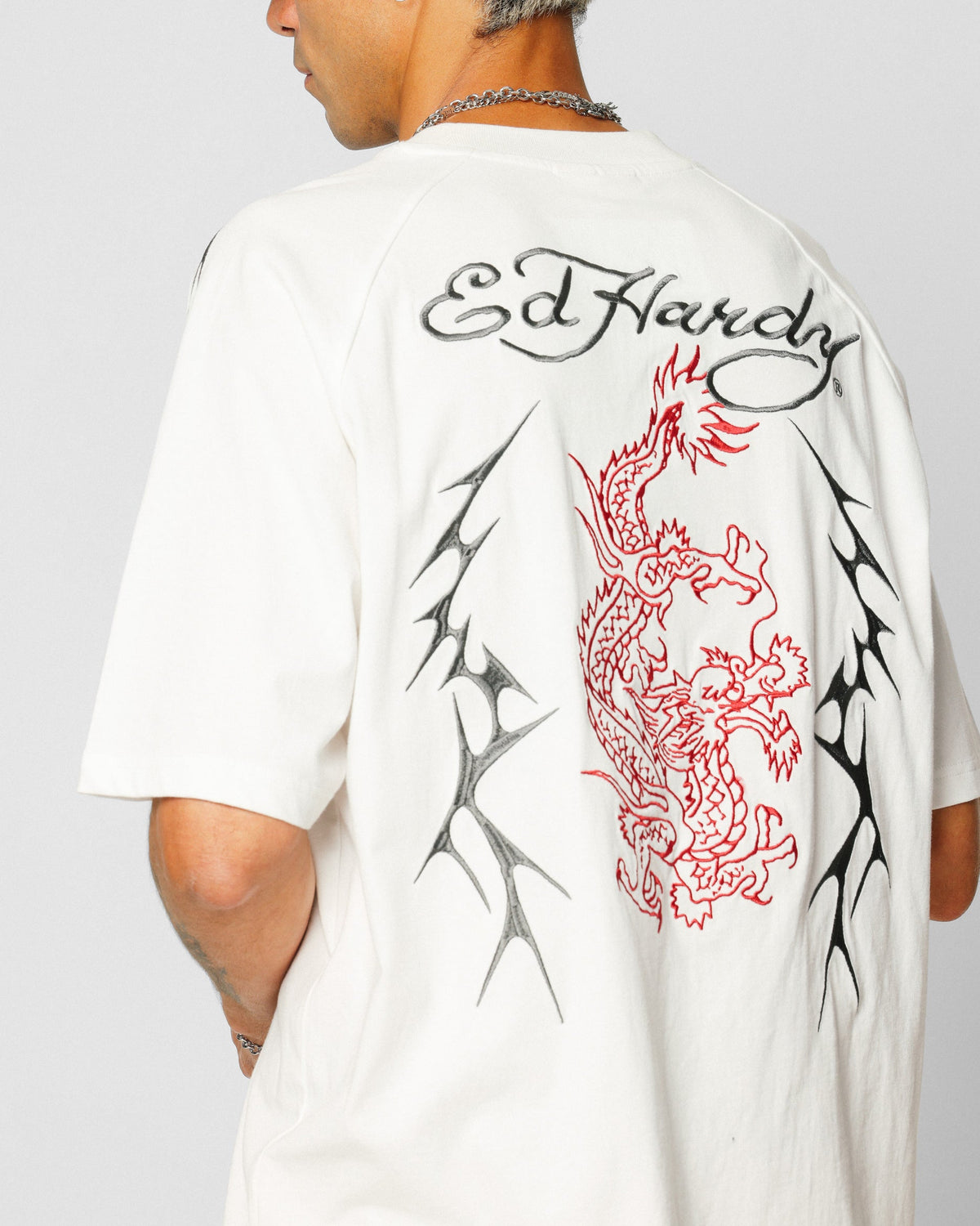 Ed Hardy Techno Oversized T-Shirt Vintage Wash
