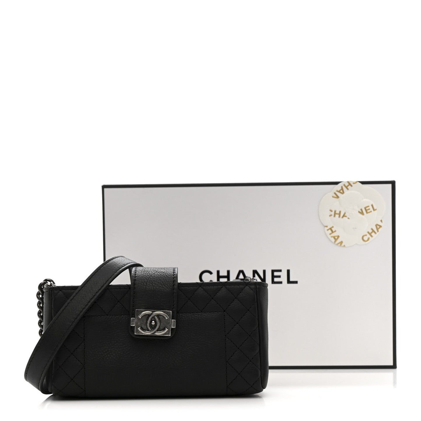 Calfskin Boy Reverso Mini Pochette Black