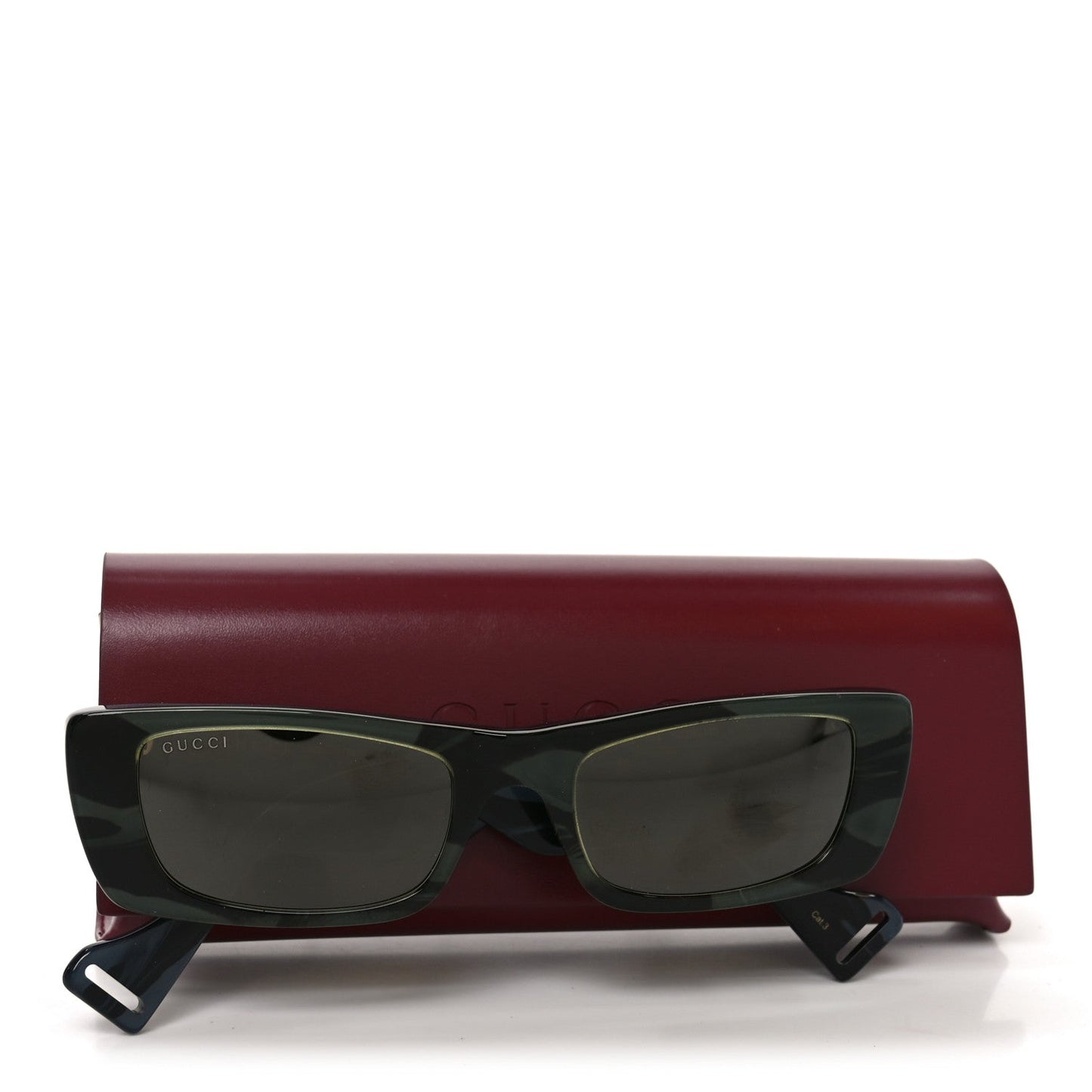 Acetate Rectangular GG0516S Sunglasses Green Bronze