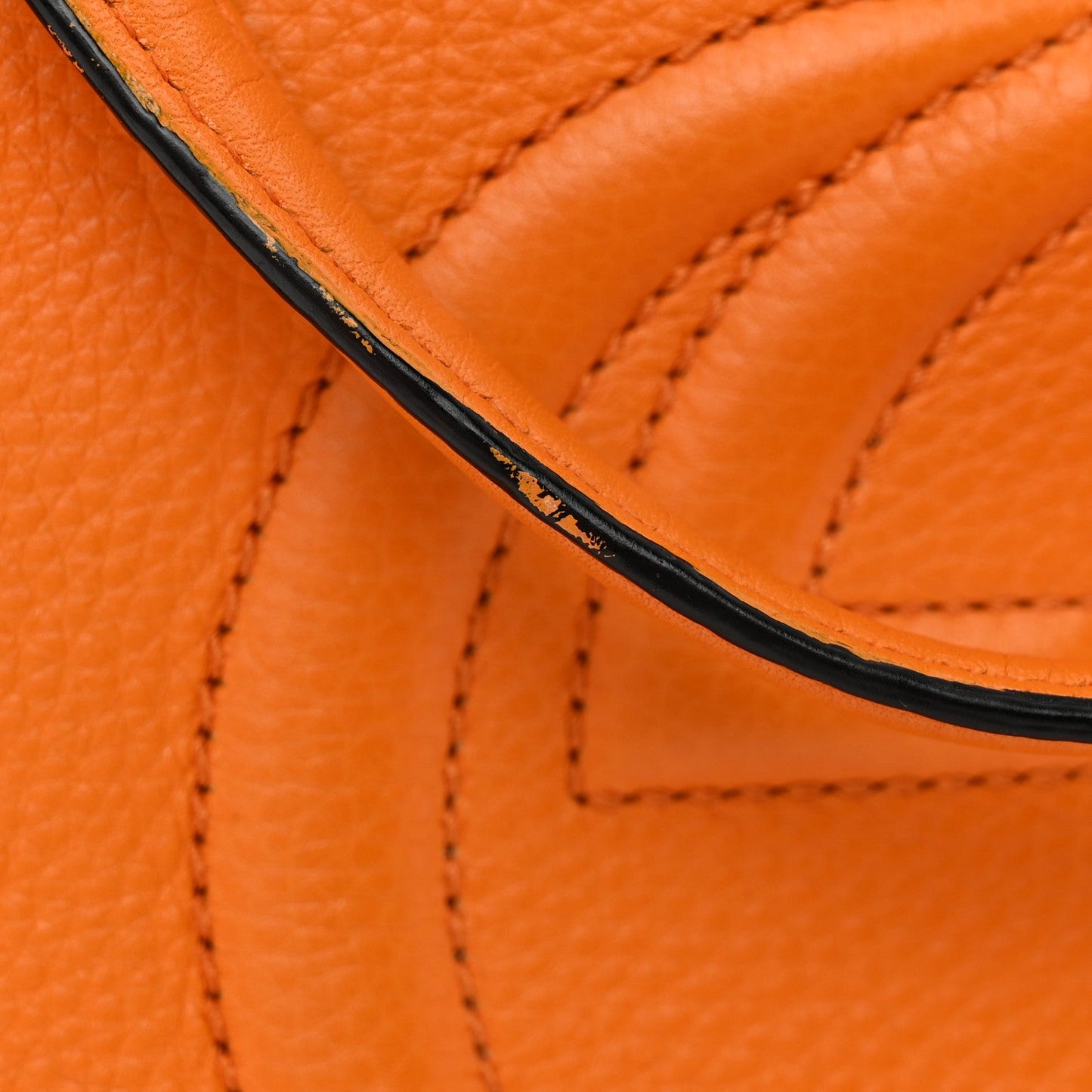 Pebbled Calfskin Small Soho Top Handle Bag Curcuma