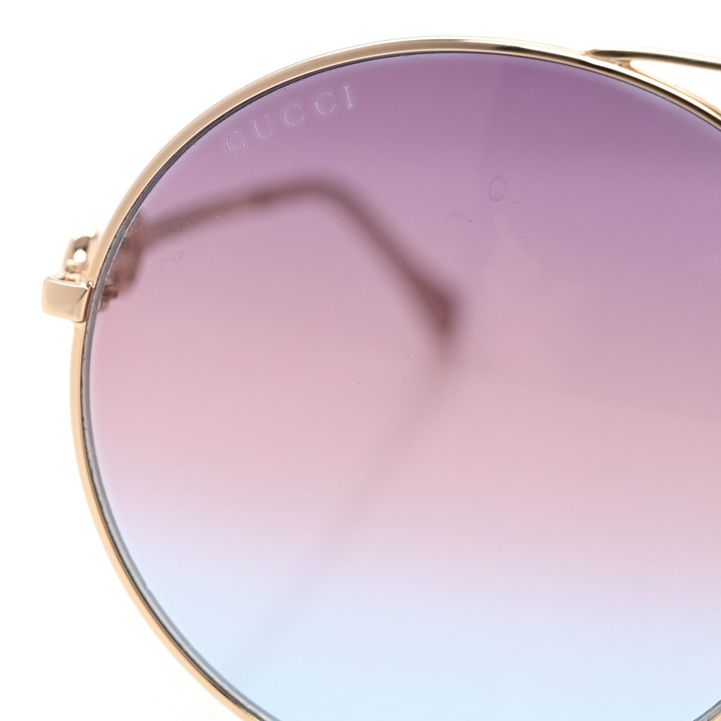 Metal Round Frame Horsebit Sunglasses GG0878S Gold