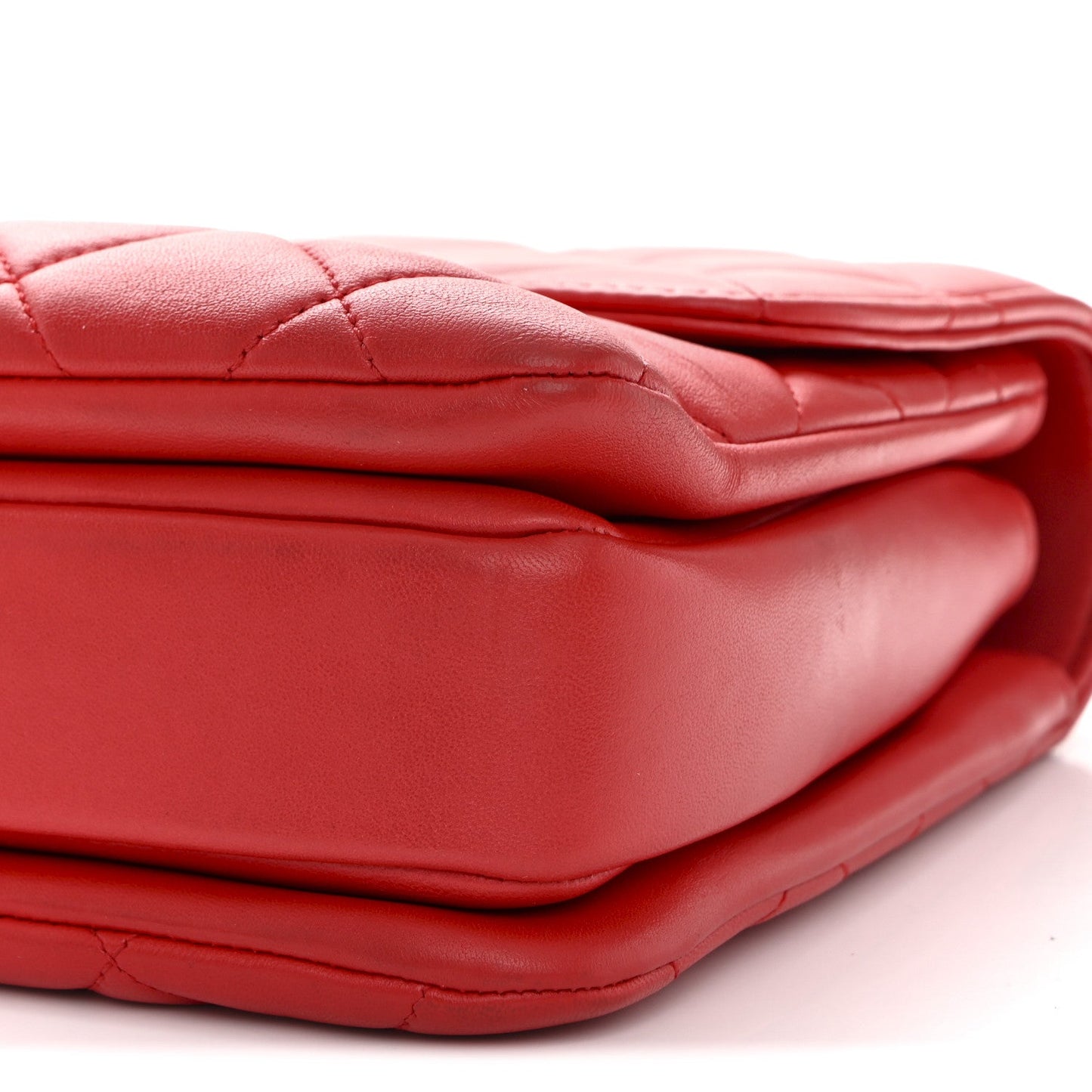 Lambskin Quilted Medium Trendy CC Flap Dual Handle Bag Red