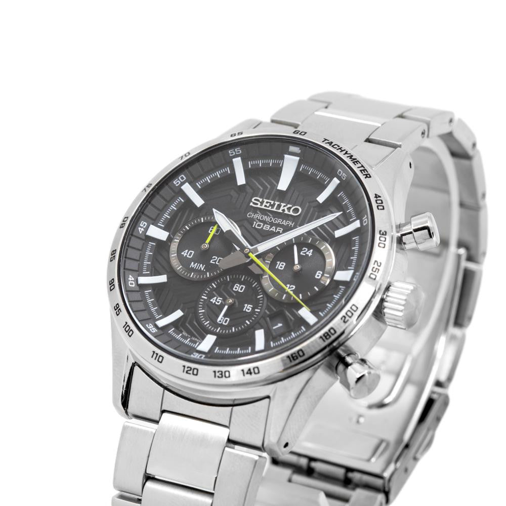 Seiko Men's SSB413P1 Sport Chronograph Black Dial Watch
