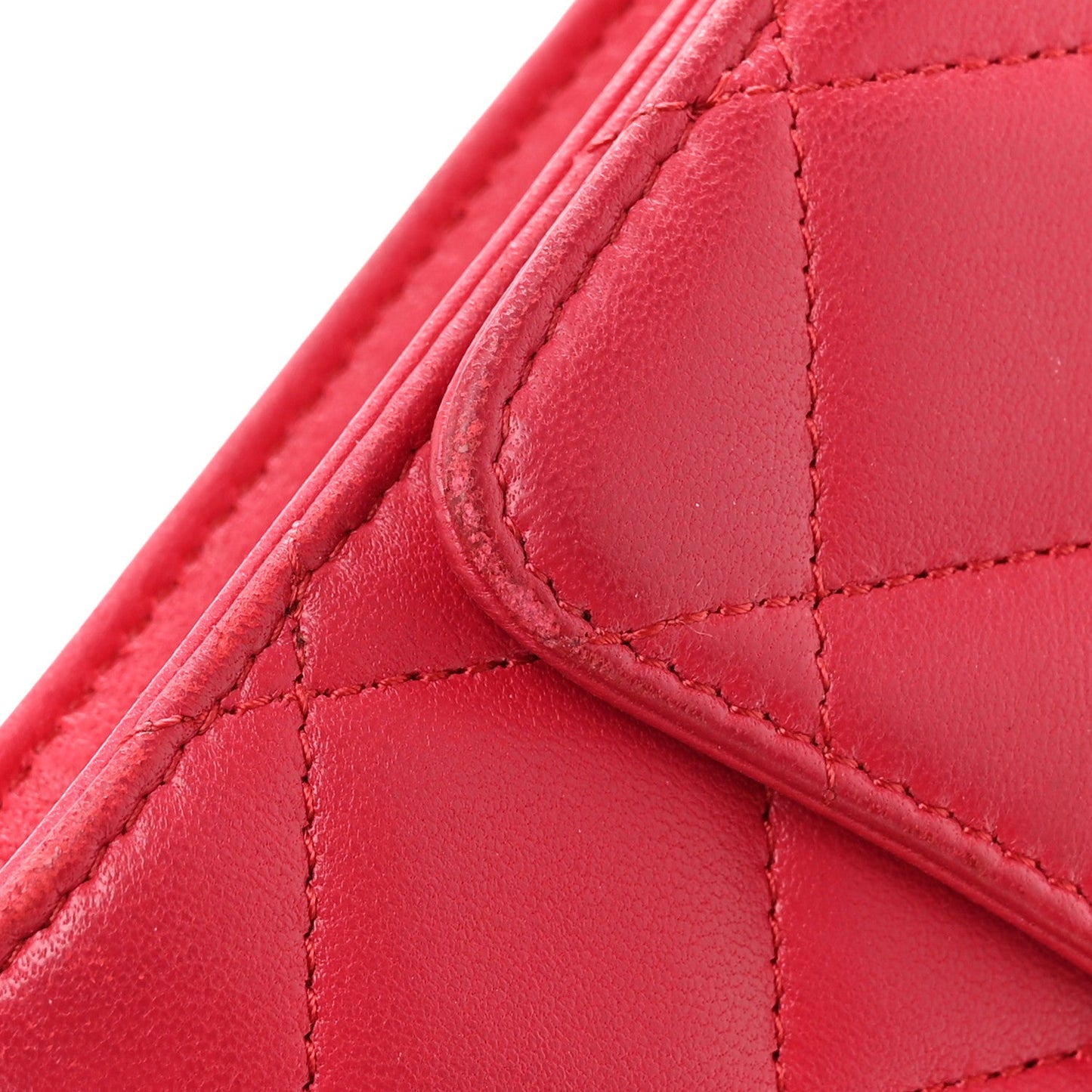 Lambskin Quilted Large Flap Wallet Dark Pink