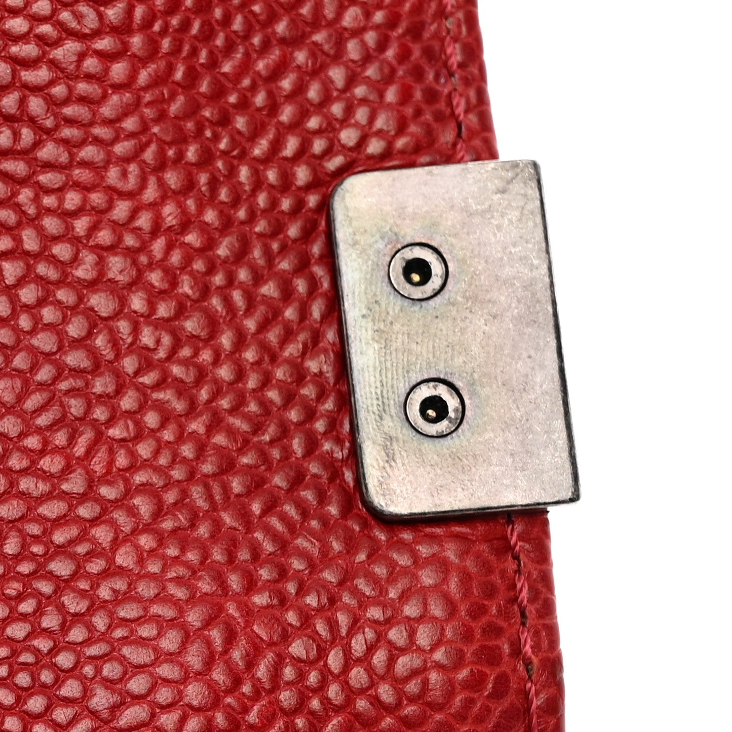 Caviar Quilted New Medium Boy Flap Dark Red