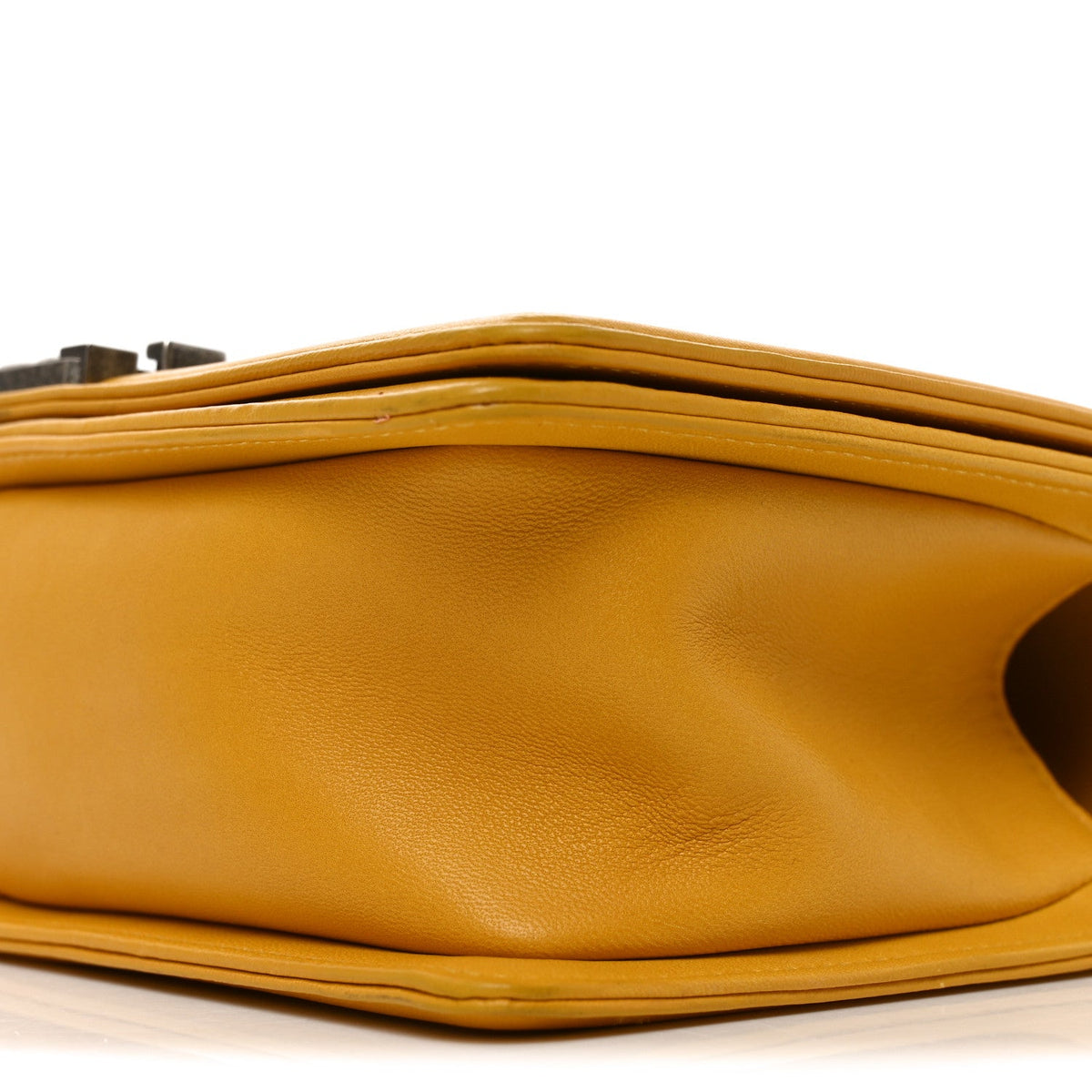 Lambskin Quilted Medium Boy Flap Yellow
