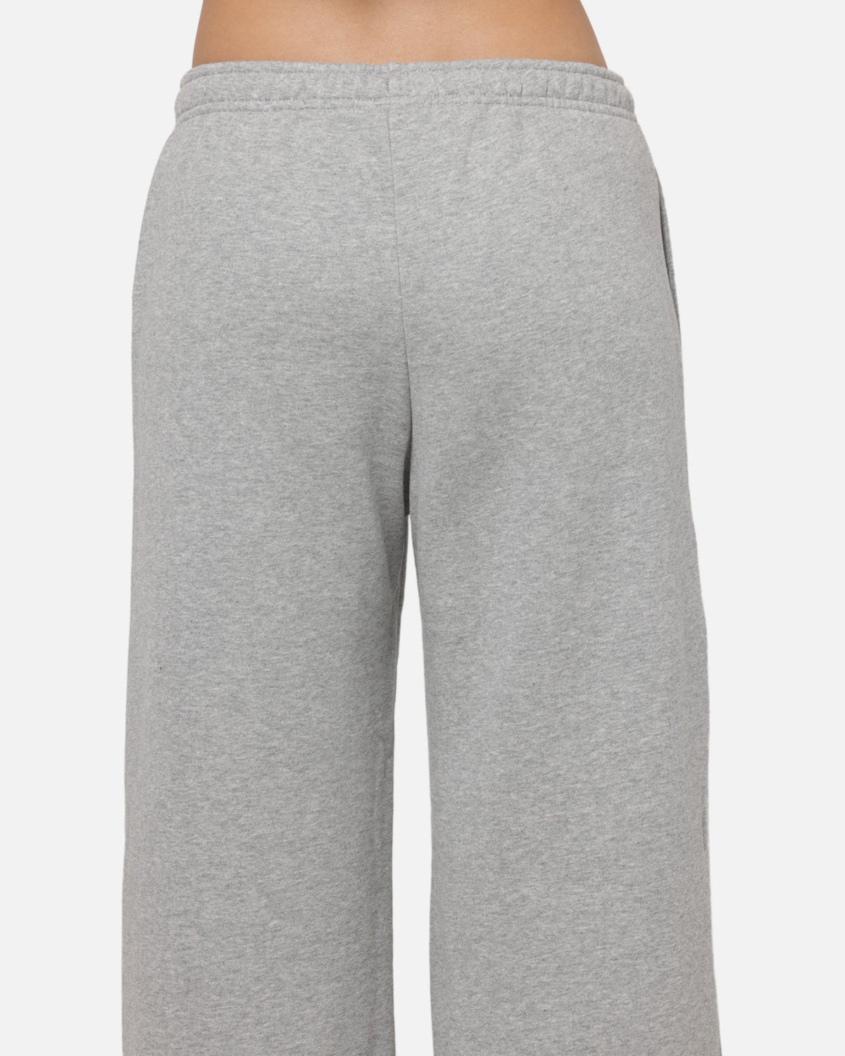 Nike Women's Studio Fleece Medium Weight Mid-Rise Wide-Leg Pants Dark Grey Heather