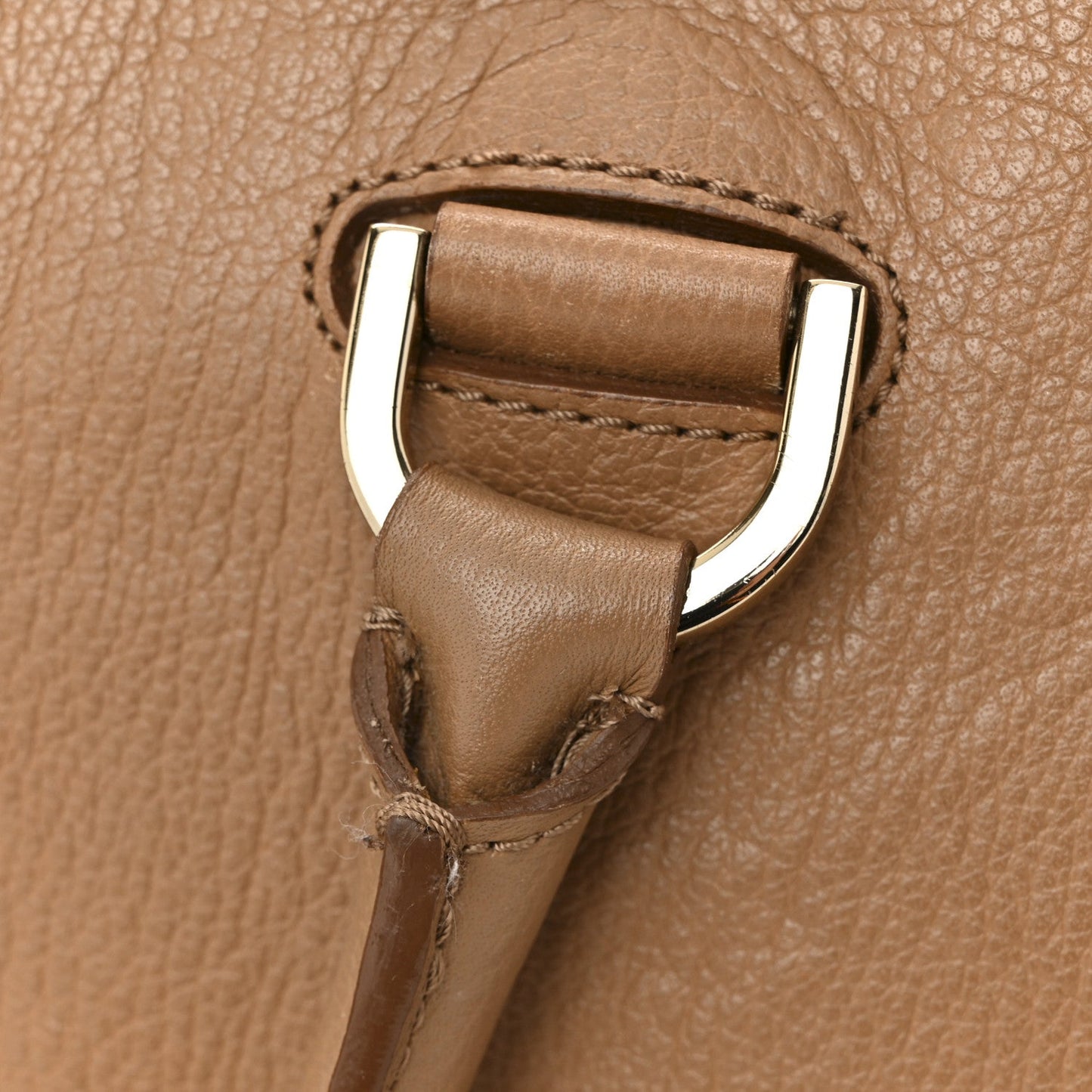 Glossy Goatskin Medium Del Rey Satchel Fudge