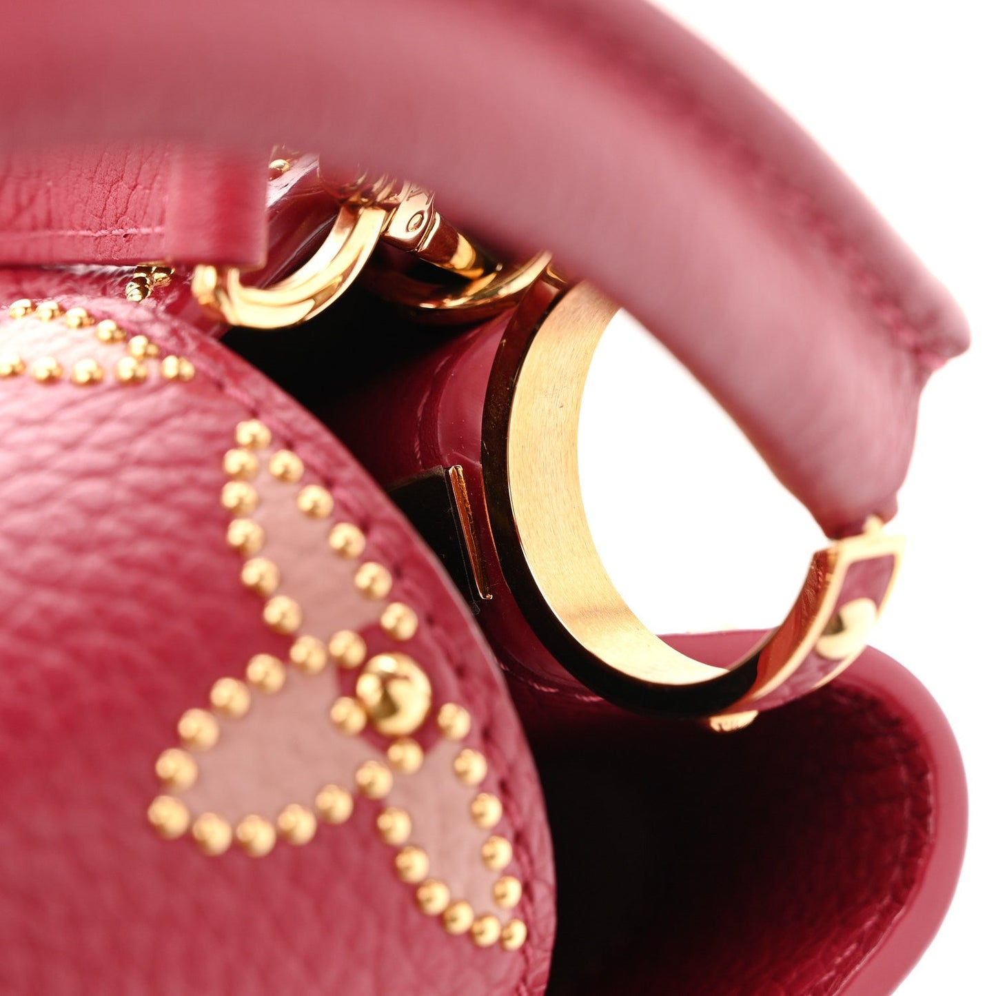 Taurillon Embellished Flower Capucines BB Dark Pink