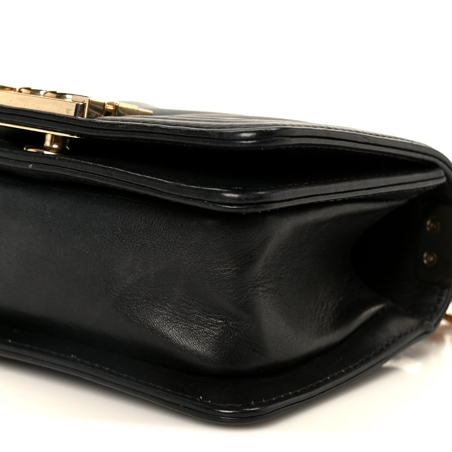 Lambskin Chevron Quilted Mini Boy Flap Black