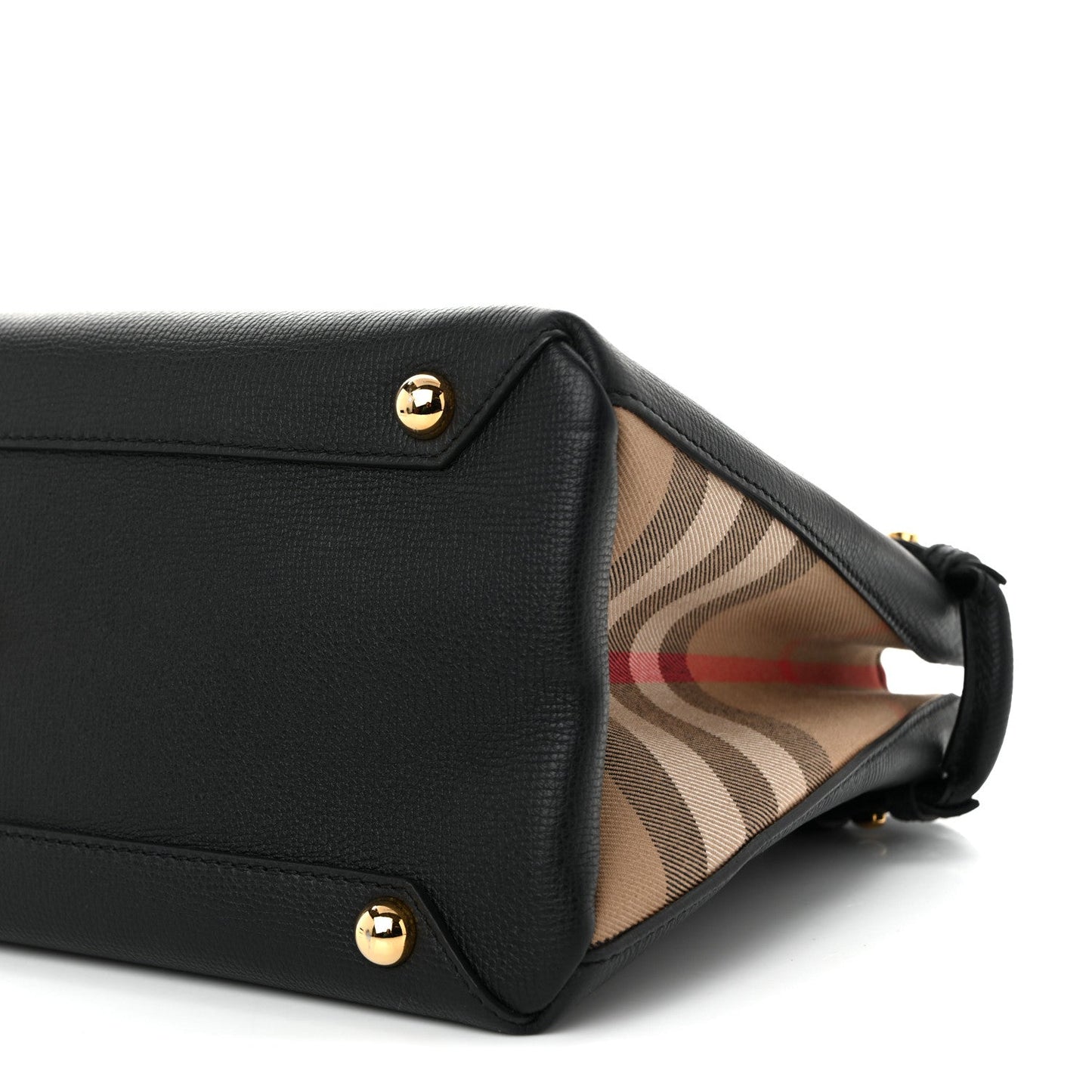 Derby Calfskin House Check Medium Banner Tote Black