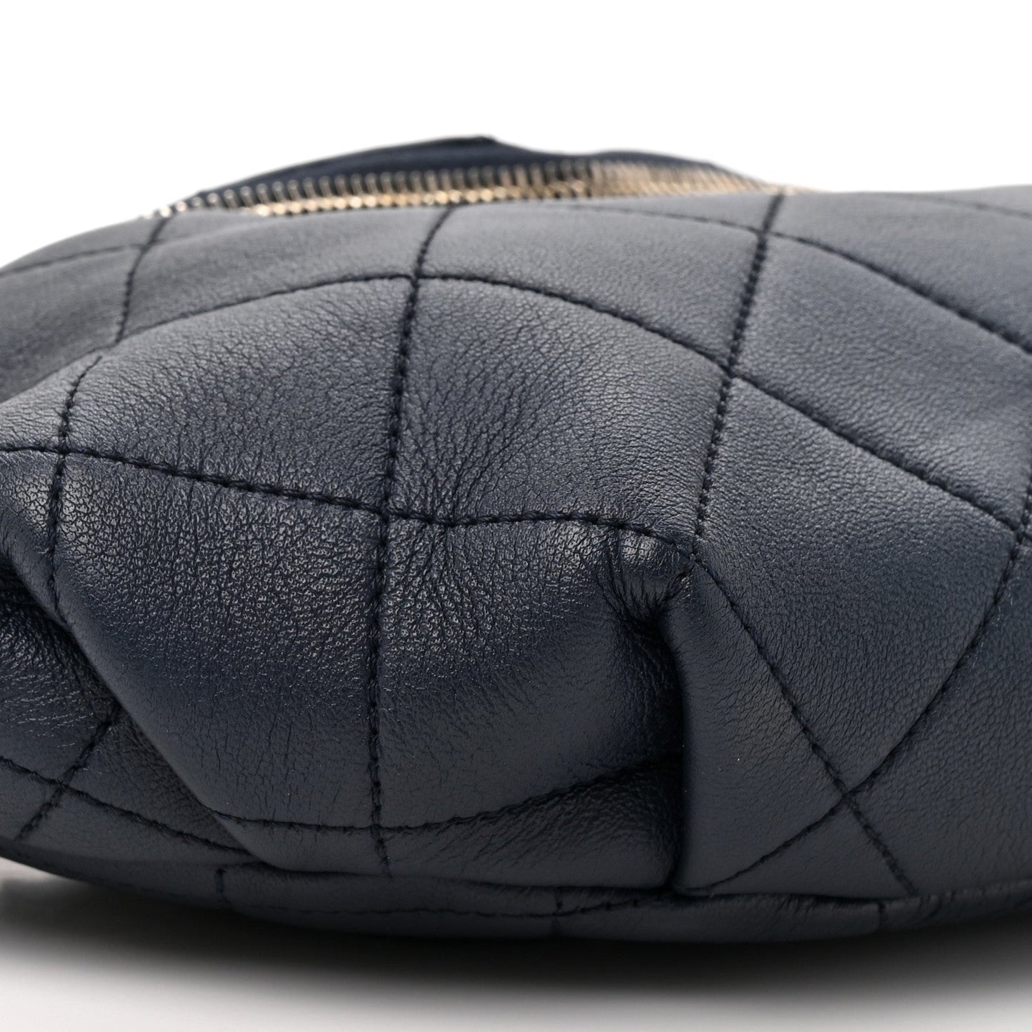 Calfskin Enamel Quilted Waist Bag Navy