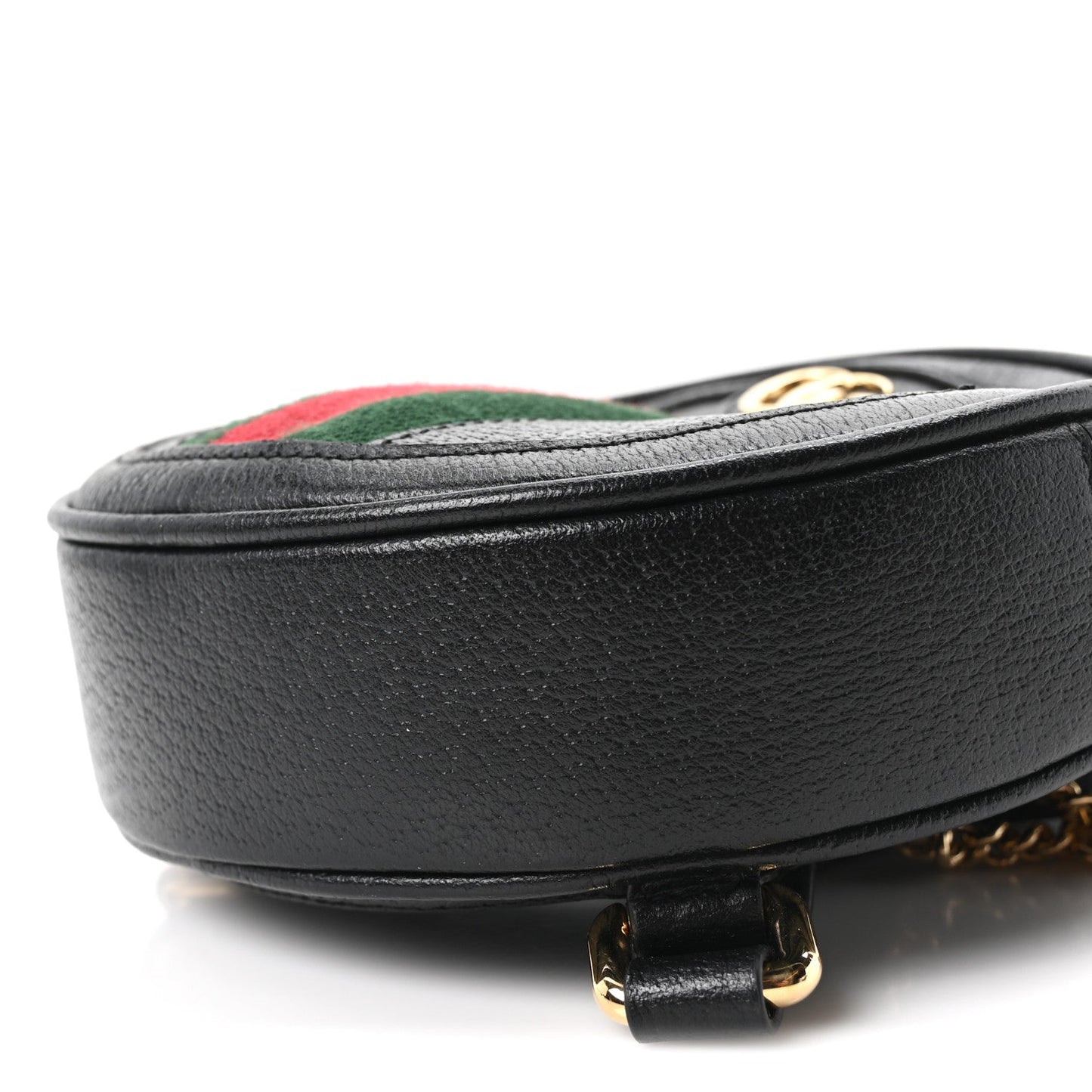 Grained Calfskin Web Mini Ophidia Round Backpack Black